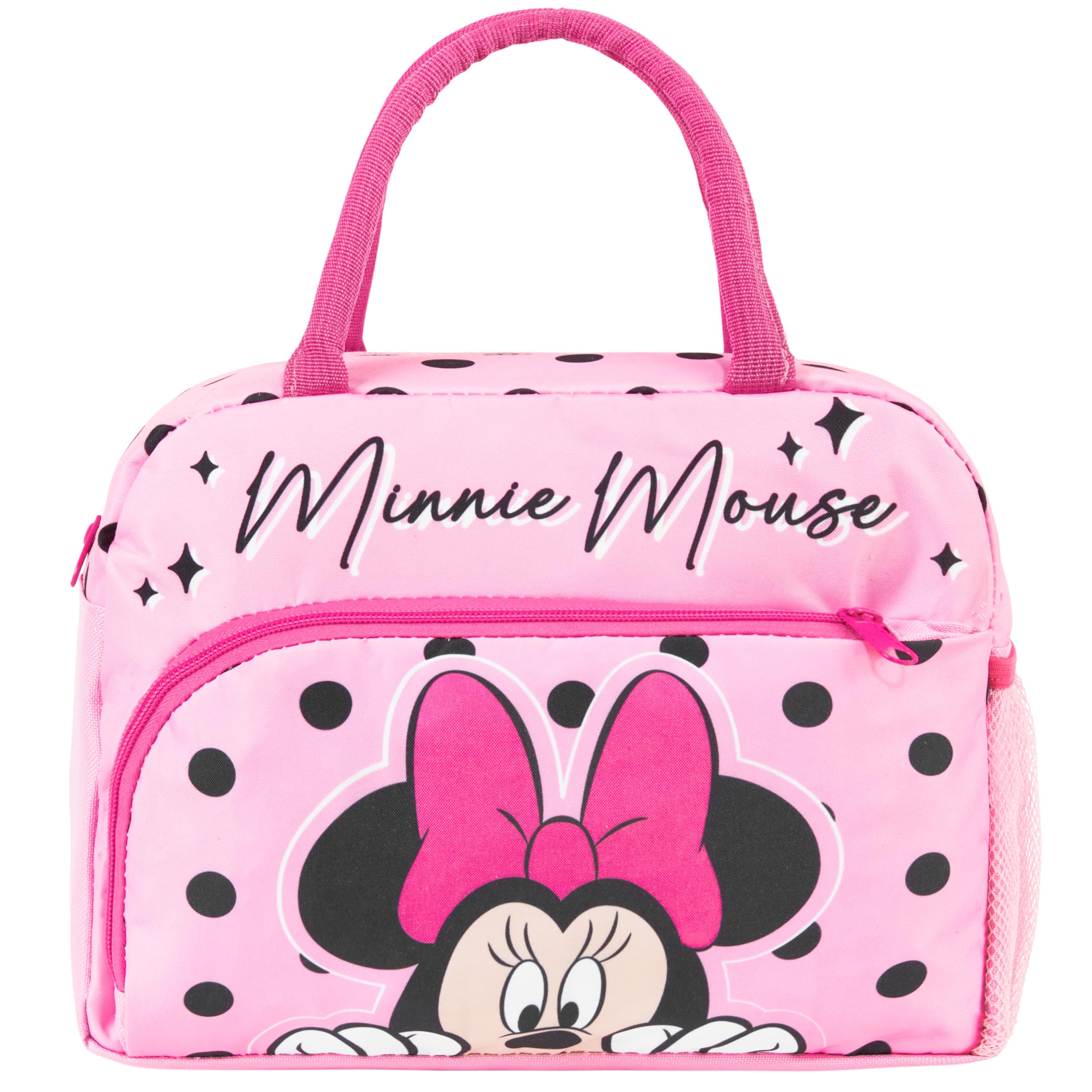 Get Trend Disney Minnie Mouse Girls Insulated Lunch Tote Bag, Dual Handle Cooler Bag with Bottle Holder & Front Pocket, Food Carrier for School, Picnic & Travel, Girls Gifts (Pink Minnie) — image 1