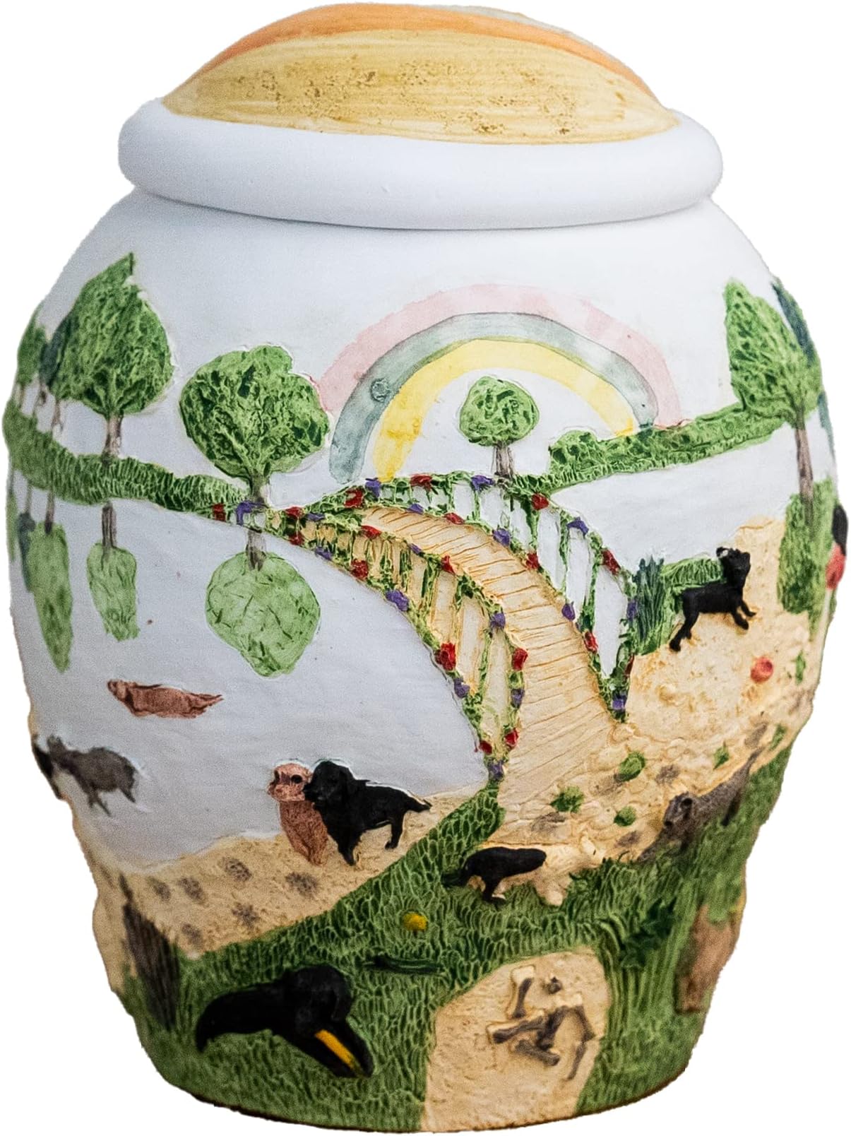 Perfect Memorials Dog Rainbow Bridge II Pet Cremation Urn (60 Cu/in) - Dog Urn Keepsake for Ashes/Detailed Design/Display at Home/Personalized Plaque/A Beautiful Tribute to Your Lost Pet