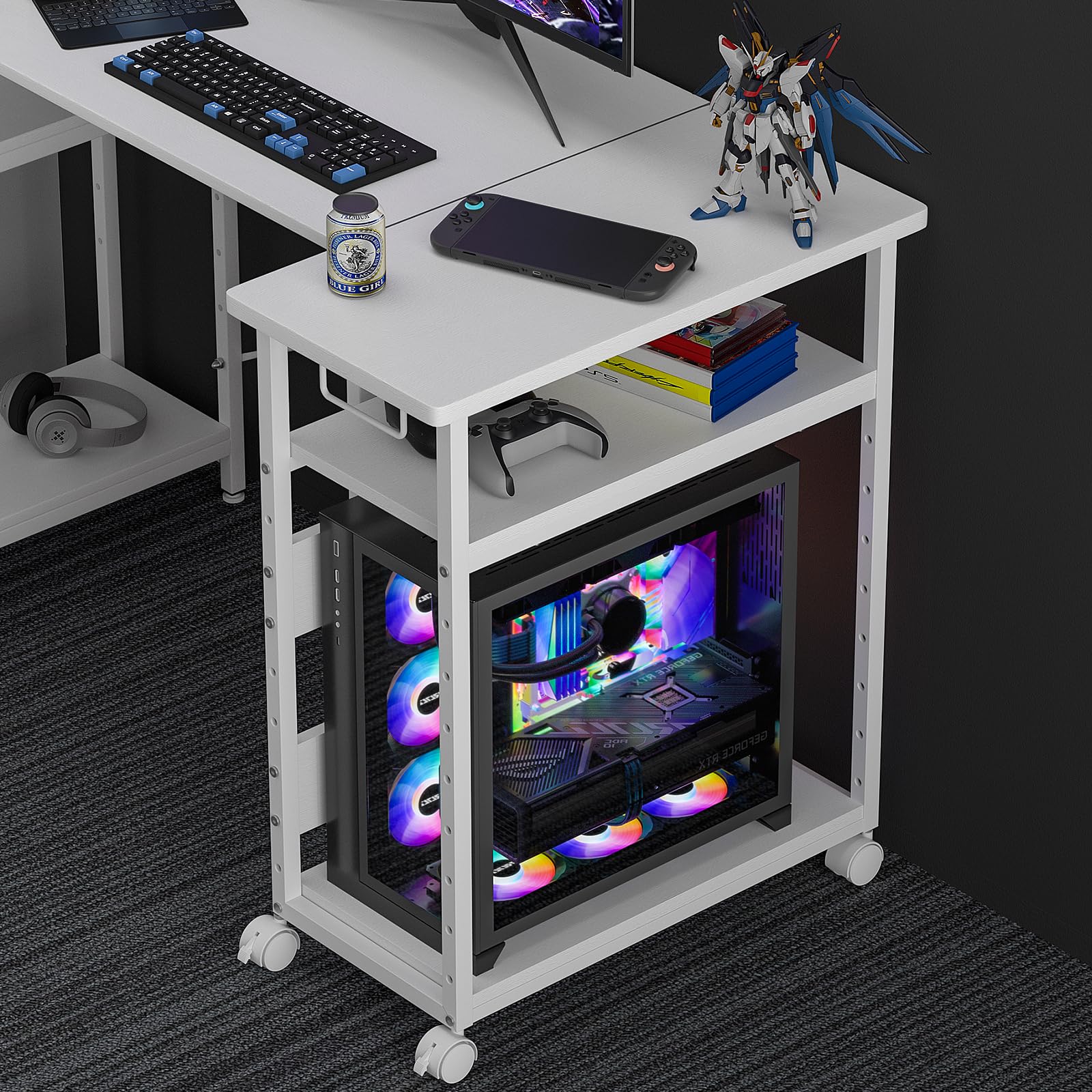 Amazon.co.jp: パソコンワゴン プリンター台 3段 パソコンラック