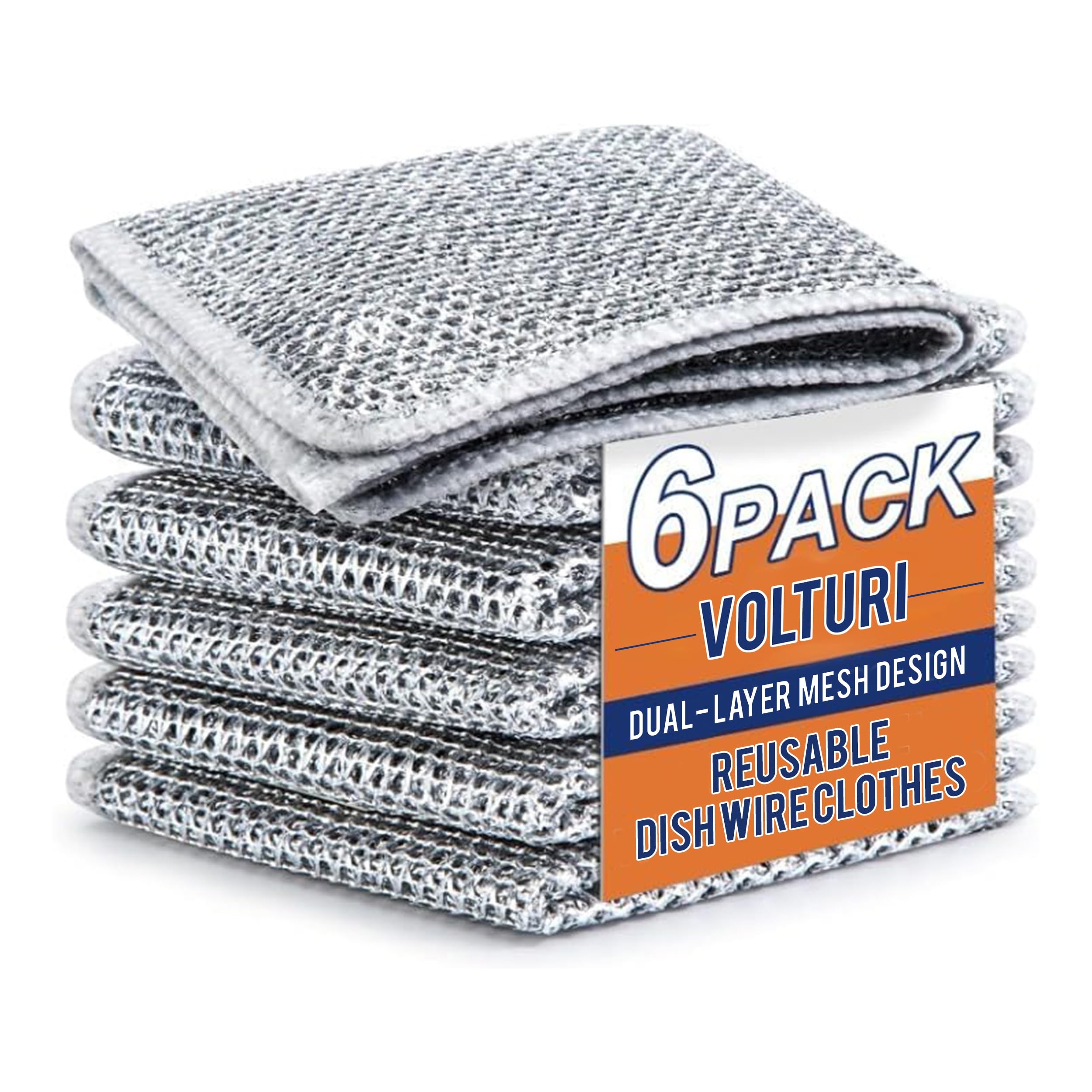 See full amazon price history chart for VOLTURI Non Scratch Wire Dish Cloth (Pack of 6), Steel Scrubber for Utensils Cleaning, Multipurpose Wet and Dry Cleaning, Stainless-Steel Dish Wash Scrubber for Washing Dishes, Sinks, Counters VOLTURI Non Scratch Wire Dish Cloth (Pack of 6), Steel Scrubber for Utensils Cleaning, Multipurpose Wet and Dry Cleaning, Stainless-Steel Dish Wash Scrubber for Washing Dishes, Sinks, Counters (B0D9ND34XR) Amazon Price History, Amazon Price Tracker