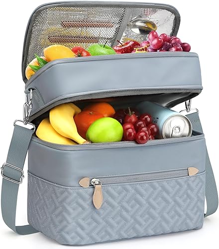 Miniatura 13 de Capolo - Lonchera para mujeres, hombres y adultos, bolsa de almuerzo aislada a prueba de fugas con correa extraíble, lindas bolsas de almuerzo