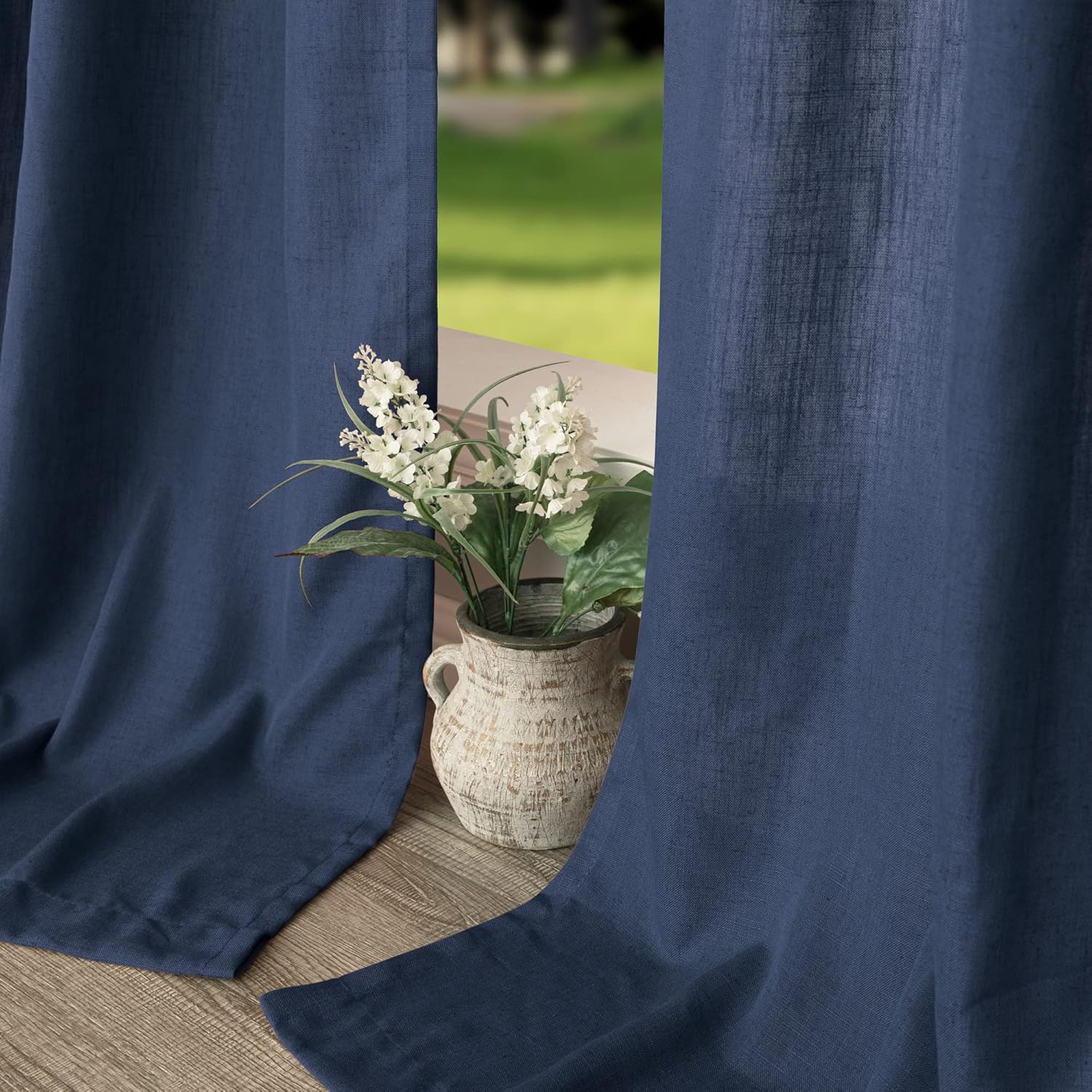Dark Blue Curtains 63 Inch Length for Boys Bedroom 2 Panel Back Tab Pocket Lightweight Breathable Semi Transparent Light Reducing Navy Curtain for Living Room Kids Nursery Playroom Game Midnight Blue