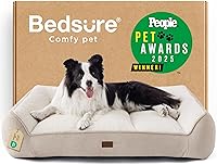 Vista 27 de Bedsure Cama ortopédica para perros de tamaño mediano, camas extra gruesas de apoyo para perros medianos con funda impermeable lavable, cómodo sofá