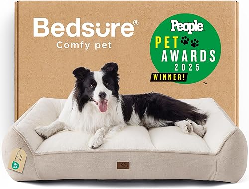 Miniatura 27 de Bedsure XL Plus - Camas ortopédicas para perros de tamaño grande, sofá extra grueso de apoyo para perros con funda impermeable lavable, sofá cama