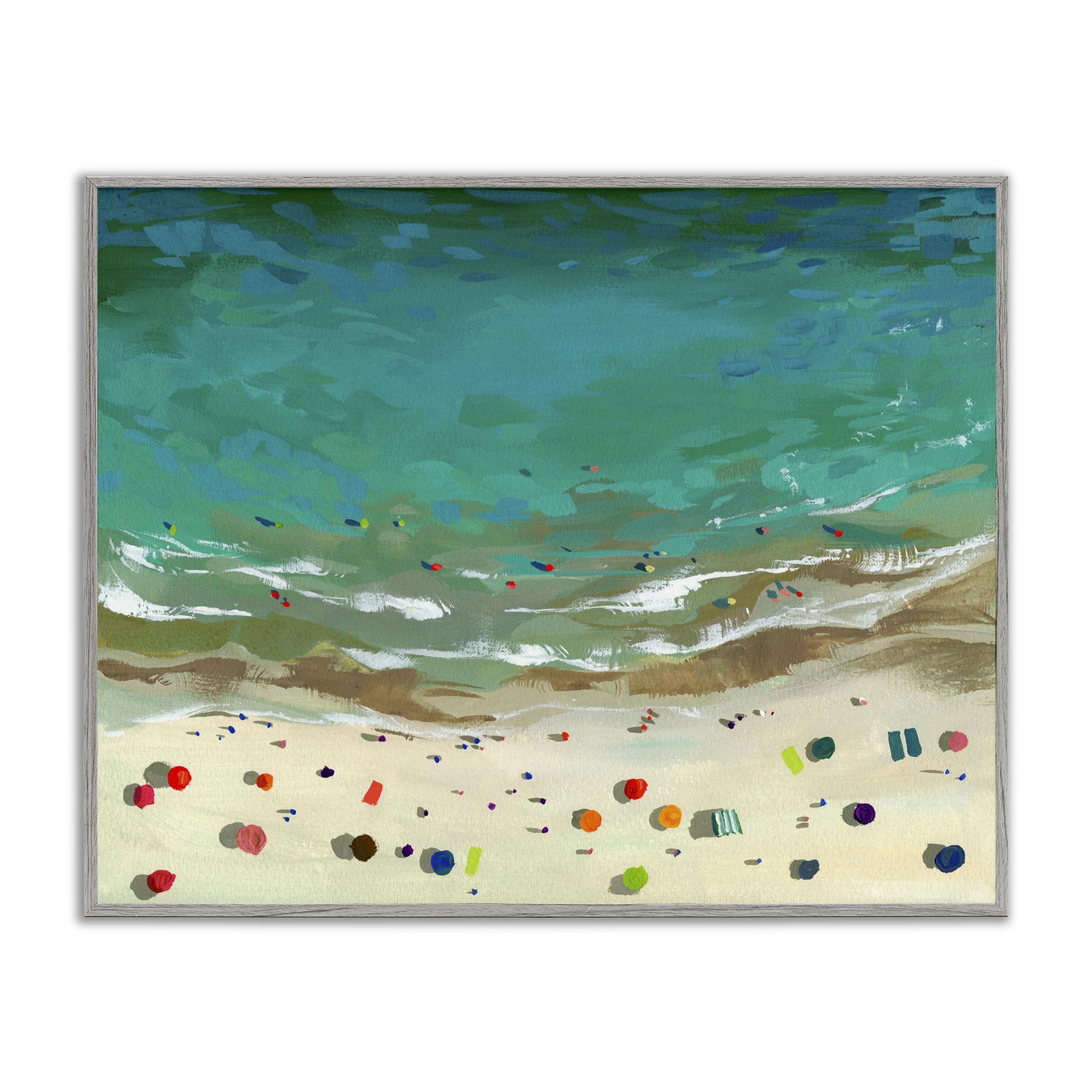 Stupell Industries Farmhouse Gray (Textured) 'Aerial Turquoise Shoreline', Framed Giclee Art, Gray, 20 X 16 Inches, Easy To Hang And Sturdy, Made In Usa, By Brook Page