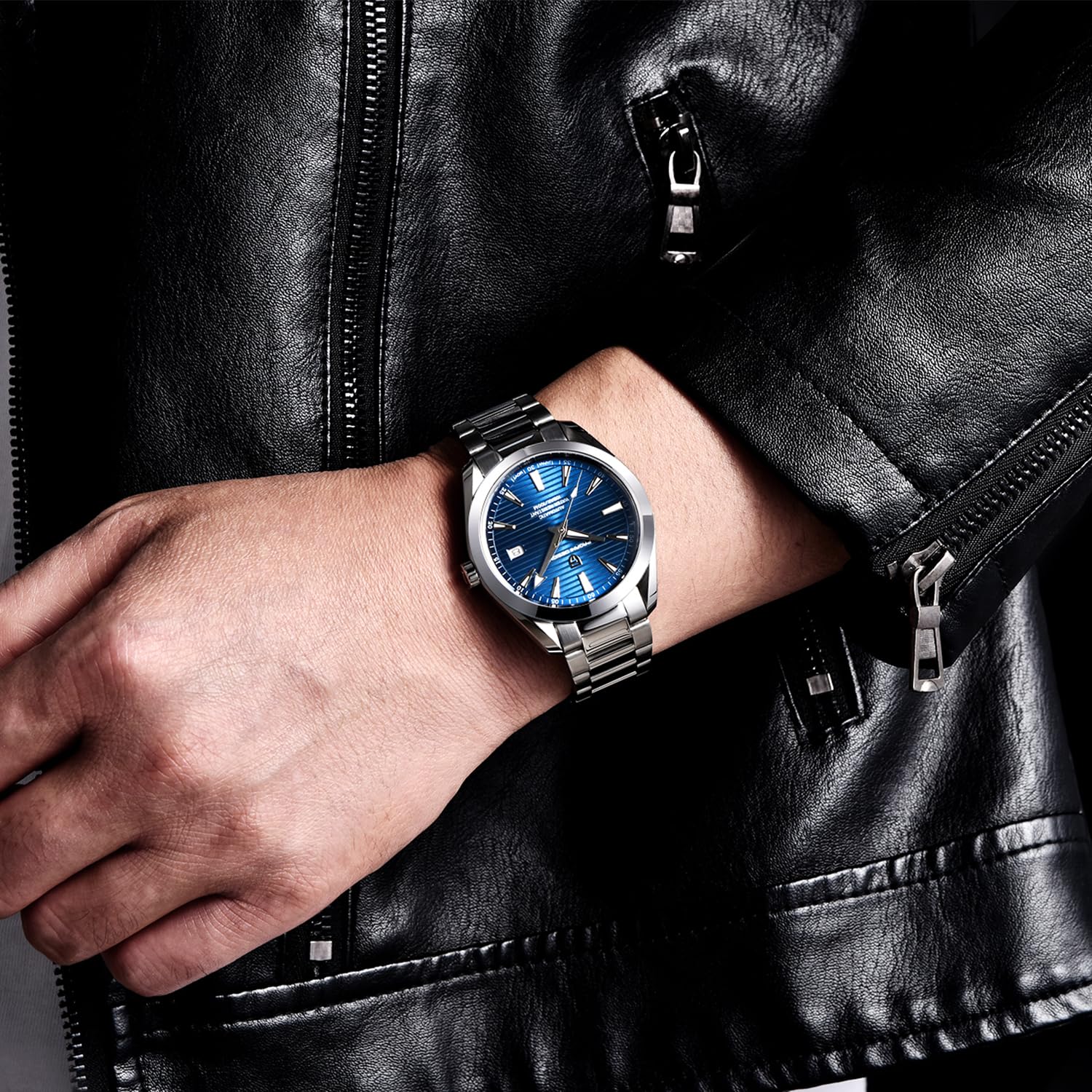 Pagani Design Herren Automatikuhr Japanisches Uhrwerk Saphirglas Edelstahl Armband wasserdicht 100