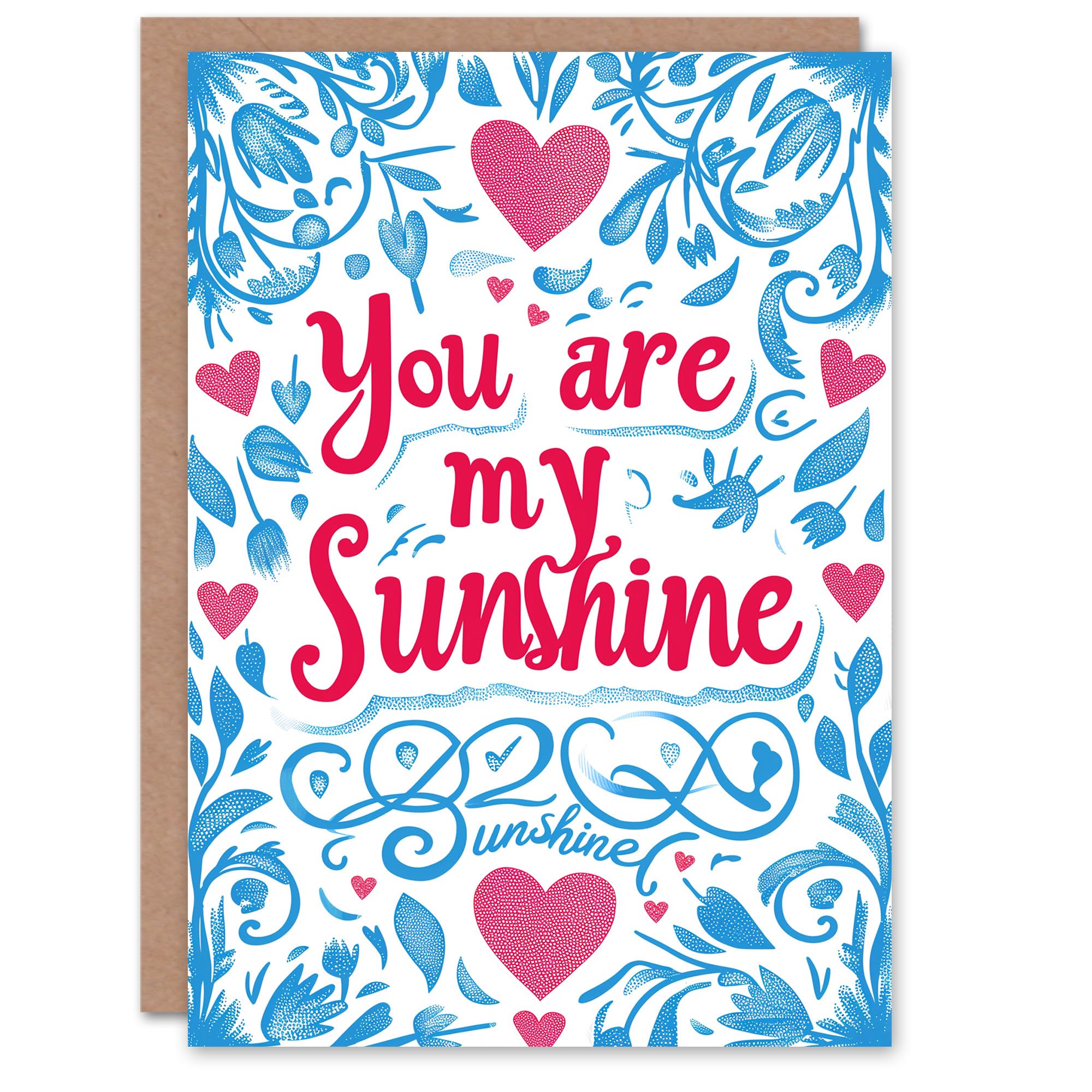 Valentines Day Greeting Card You Are My Sunshine Floral Hearts For Her Wife Partner