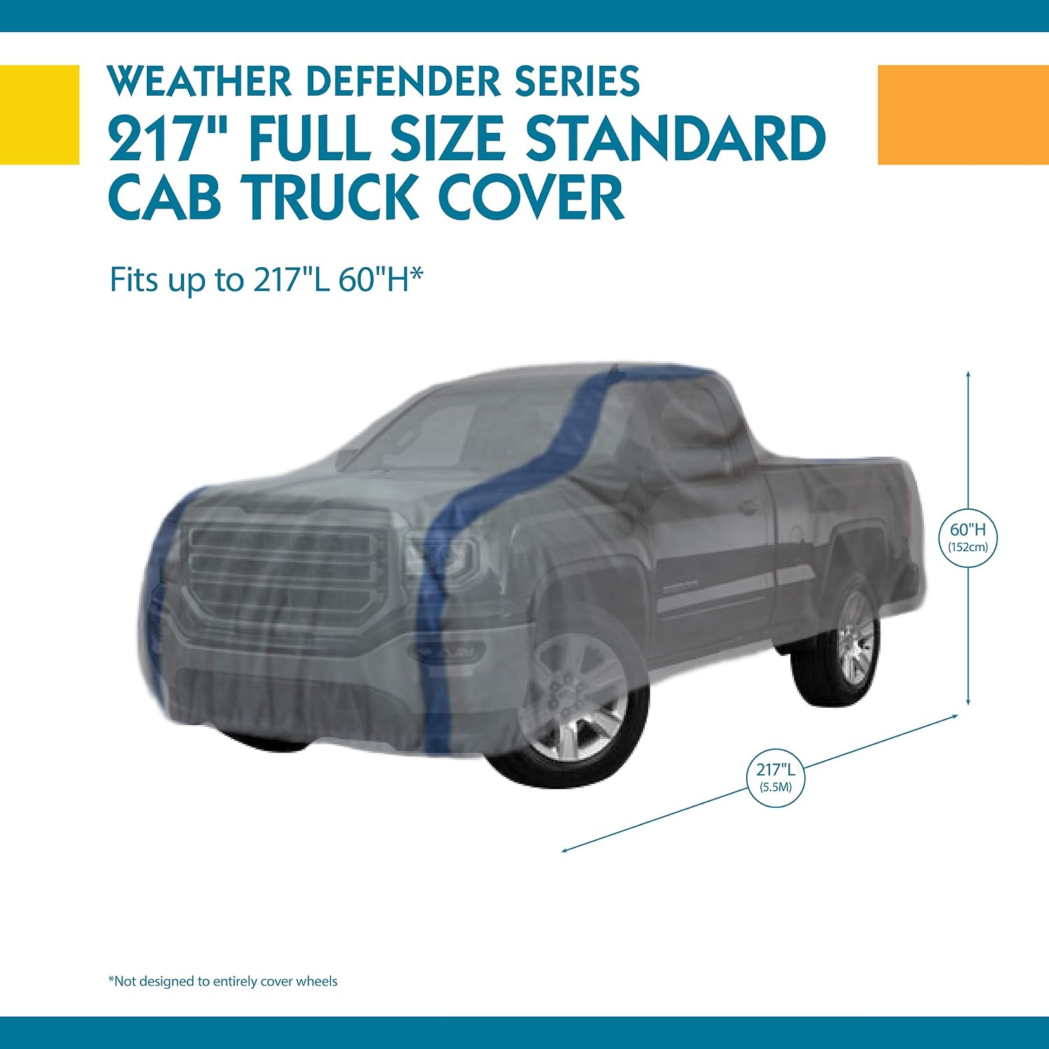 DUCKCOVERS Weather Defender Pickup Truck Cover, Fits Standard Cab Short Bed Trucks up to 18 ft. 1 in. L