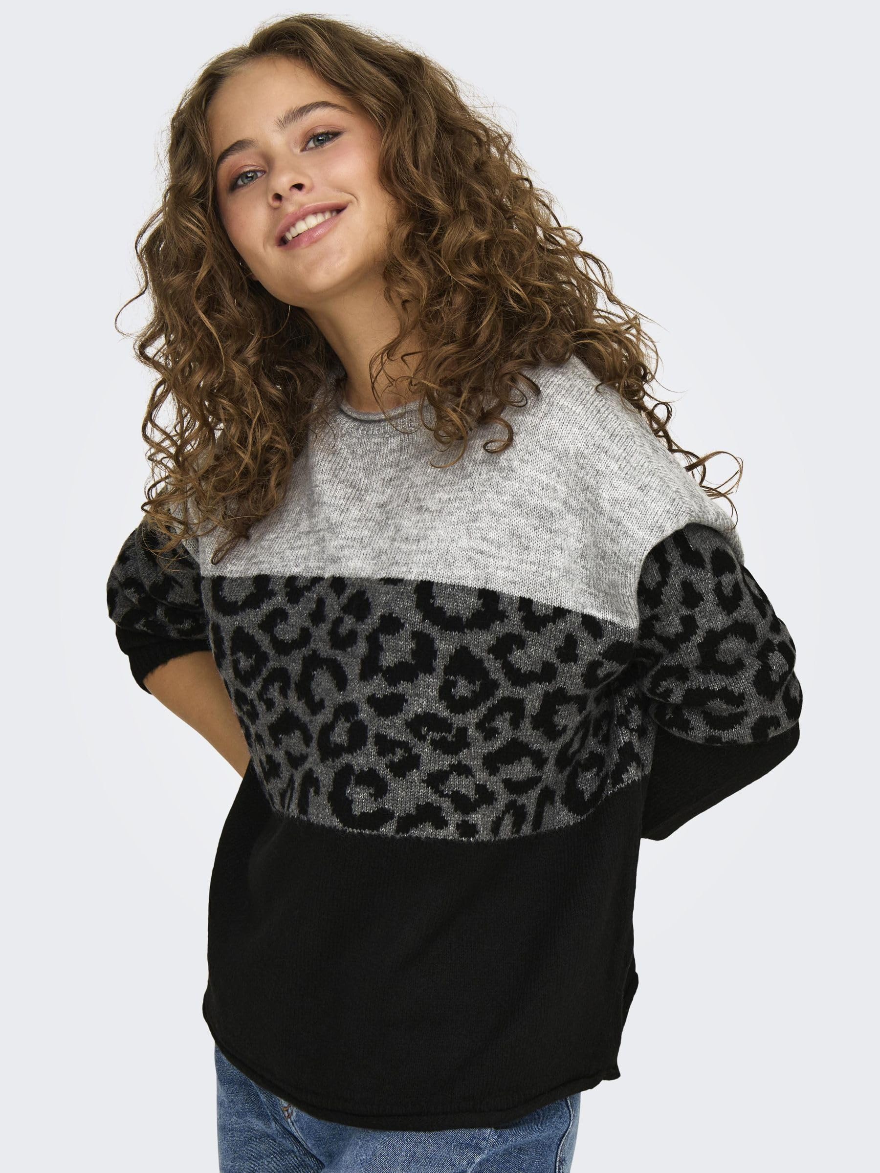 Only Onljade Animal LS O-Collo CC Knt Maglione Donna