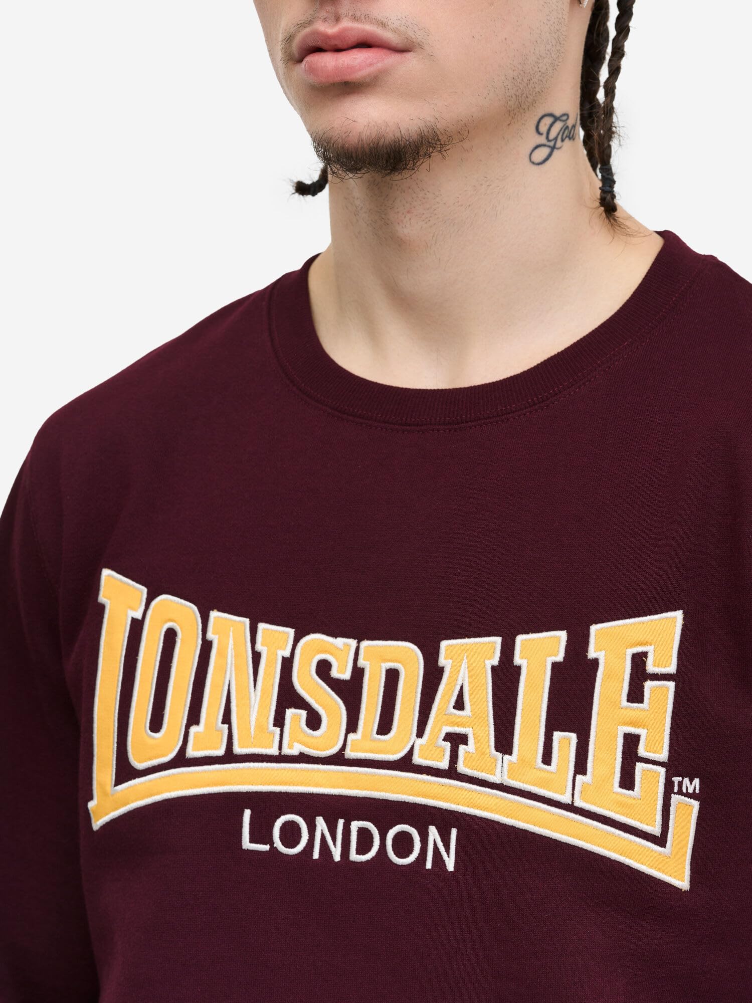 Lonsdale Herren Rundhals Sweatshirt schmale Passform Berger LP181