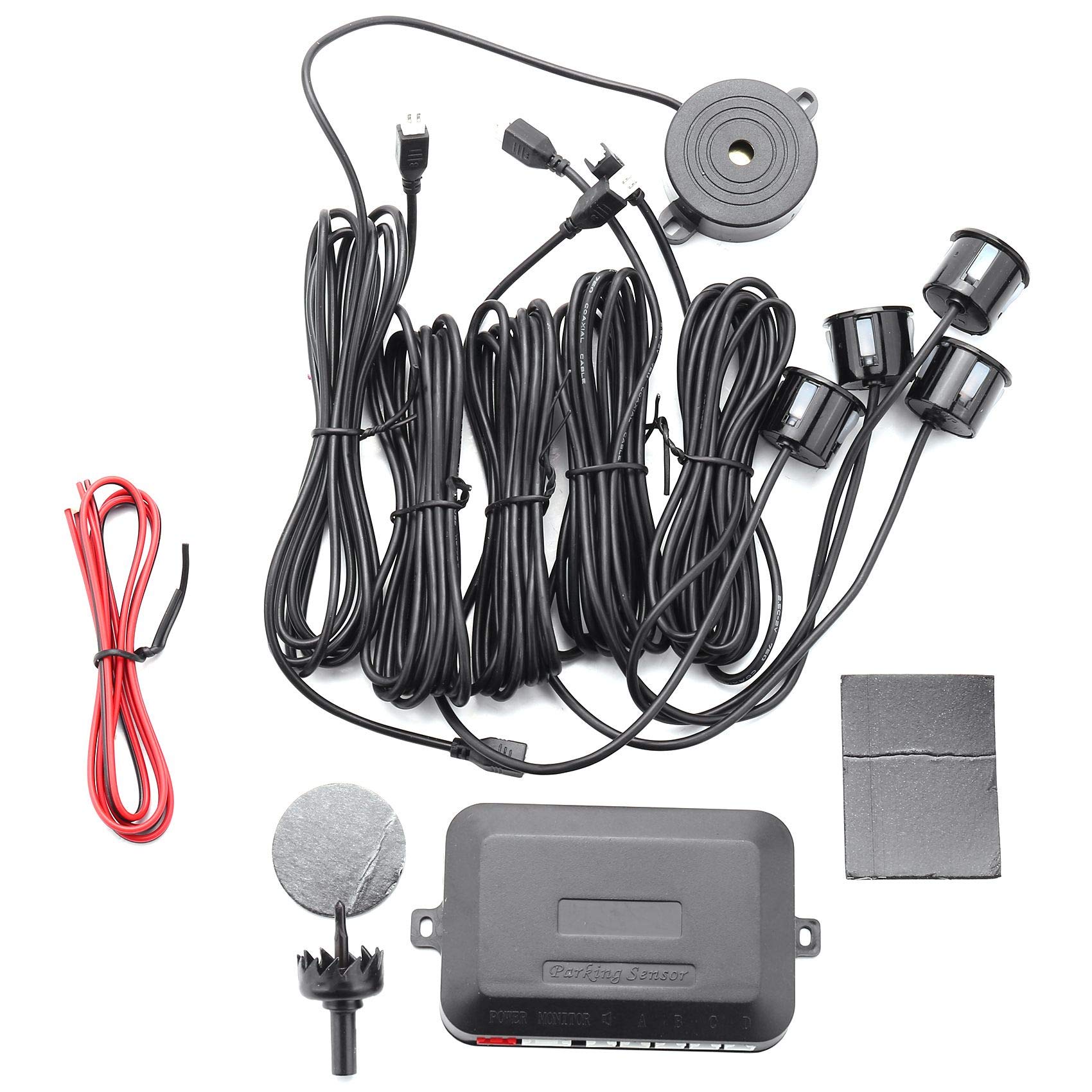 Sensor De Aparcamiento De Coche Parktronic 4 Sensores 22 Mm con Zumbador De Zumbador De De Respaldo Inverso