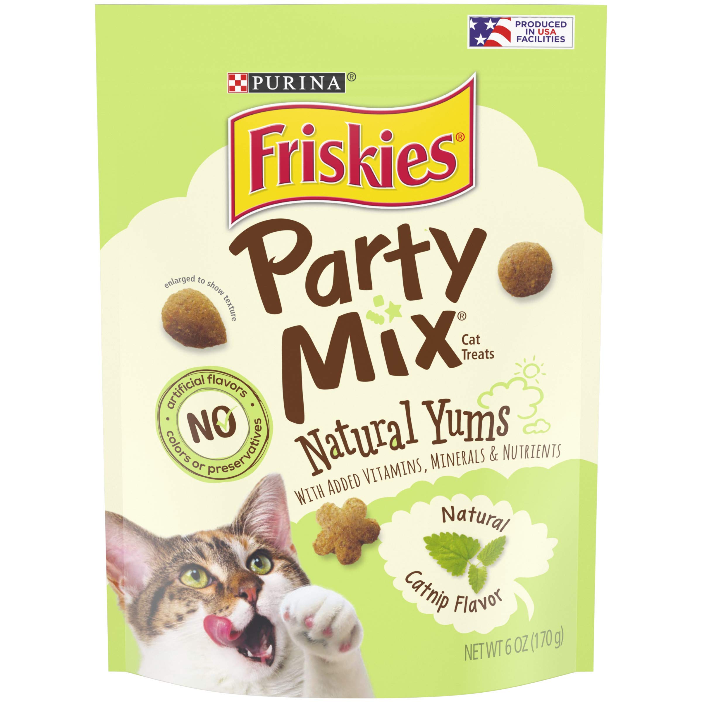 Purina Friskies Party Mix Naturals Adult Cat Treats - (6) 6 oz. Pouches