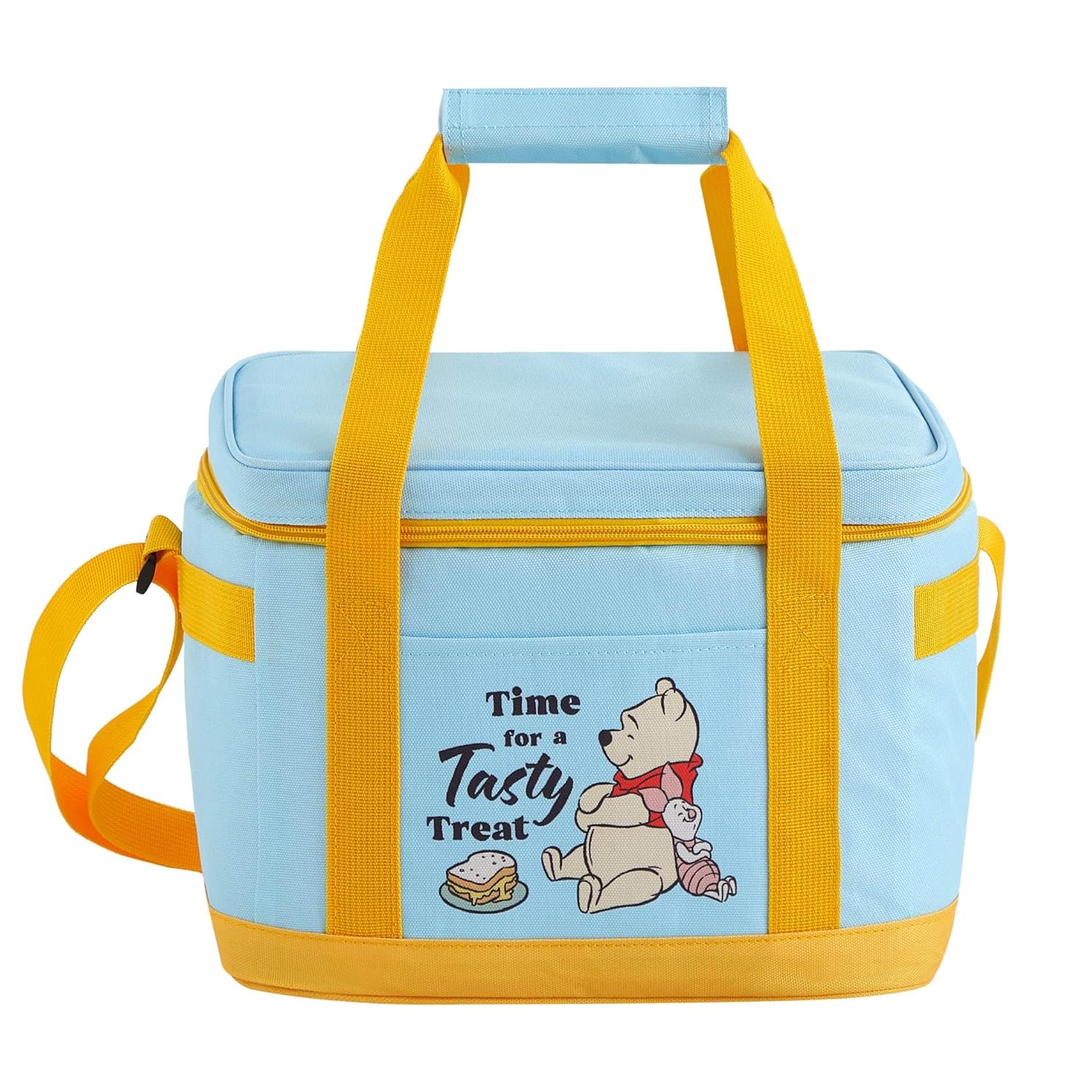 Disney Winnie the Pooh Kids Insulated Cooler Bag, Soft Cooler Tote with Adjustable Strap & Front Pocket, Water-Resistant Lunch & Picnic Bag, Holds Up to 24 Cans for Beach, Travel & School