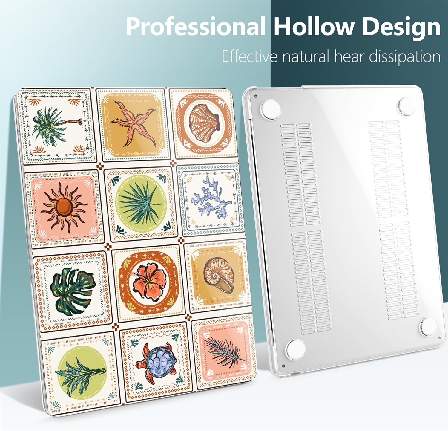 DONGKE for MacBook Air 13.6 Inch Case 2025 2024-2022 A3240 A3113 A2681 M4 M3 M2 Chip Touch ID, Plastic Hard Shell & Keyboard Cover & Type C Adapter for MacBook Air 13 inch M4, Corals - Image 5