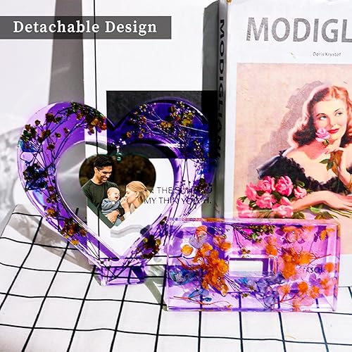 Miniatura 6 de Moldes de resina para marco de fotos de corazón, marco de fotos grande para decoración de resina, molde de silicona para fundición de resina, resina
