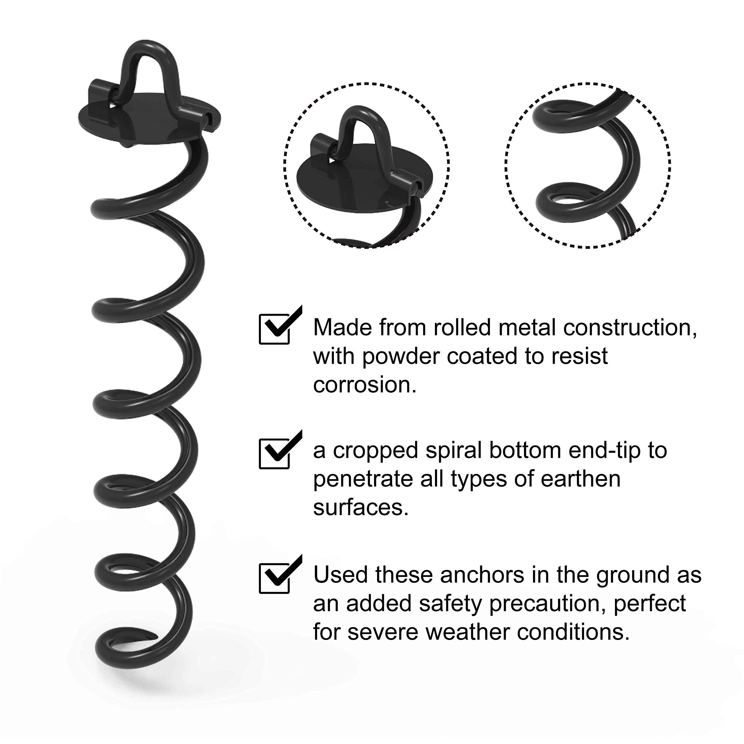 ABCCANOPY Spiral Ground Anchor with Dog Tie Out, Trampoline Anchor
