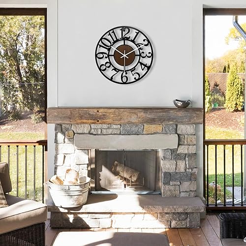 Miniatura 2 de Reloj de pared grande de 16 pulgadas, funciona con pilas, moderno reloj de pared negro para sala de estarcocinadormitorio, reloj decorativo de