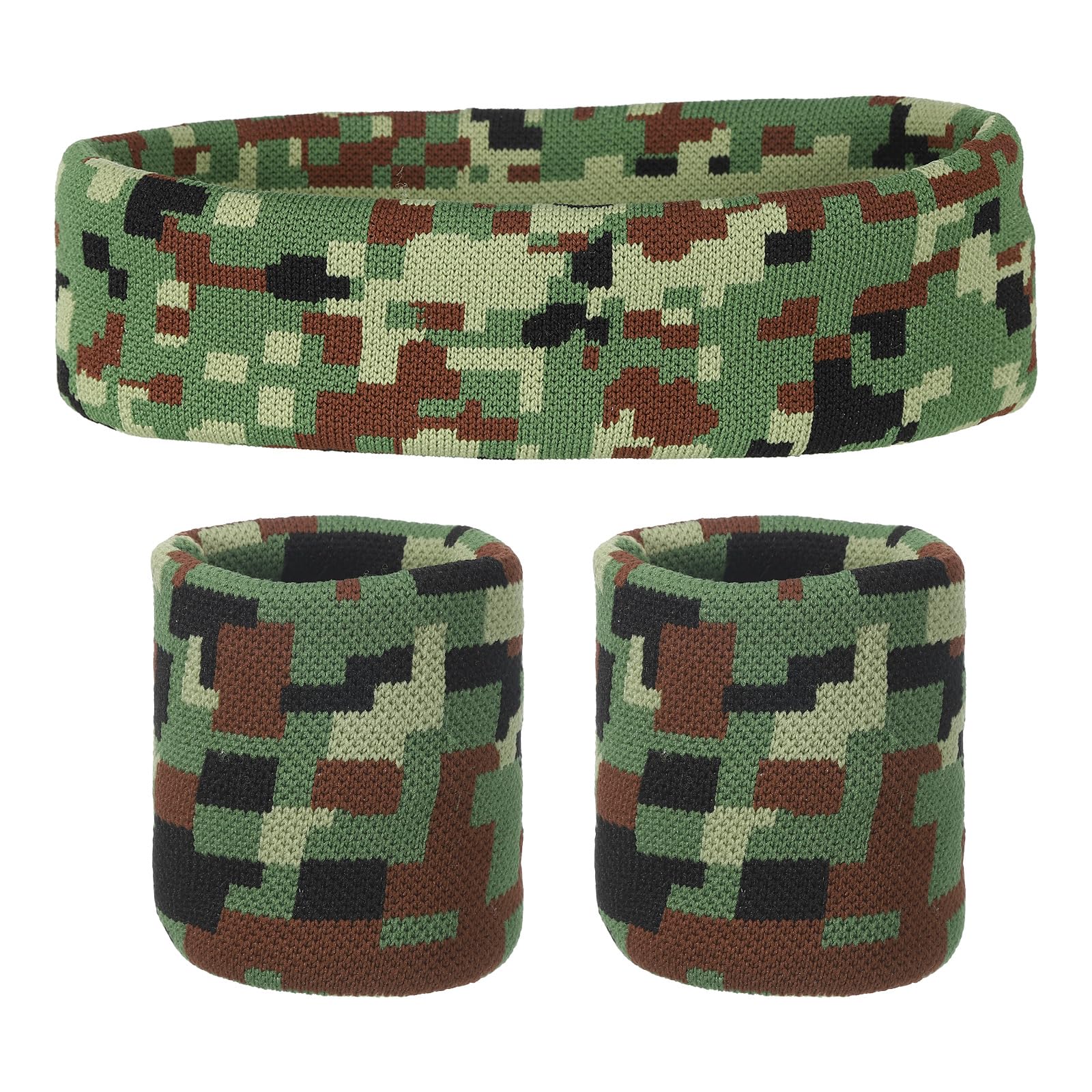 MECCANIXITY Sweat Band Set Sports Terry Cloth Headband Wristband Set Moisture Wicking Sweat Absorbing Head Band for Women Men Workout Exercise (