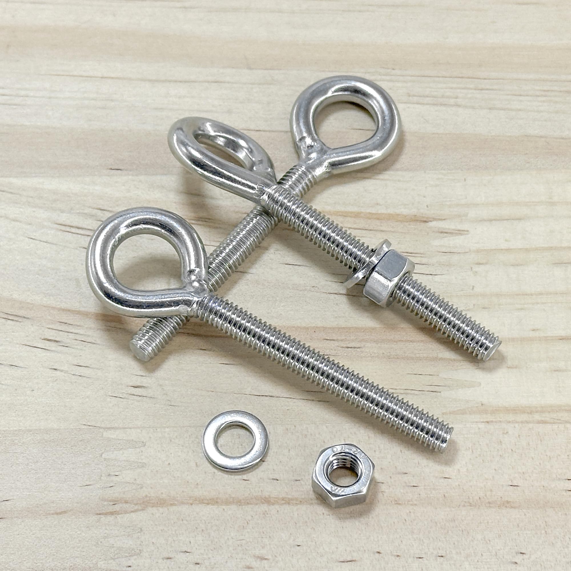 6 Pieces Closed Eye Bolts with Long Handles - Heavy-Duty 304 Stainless Steel Eyebolt Set (M6) - Image 3