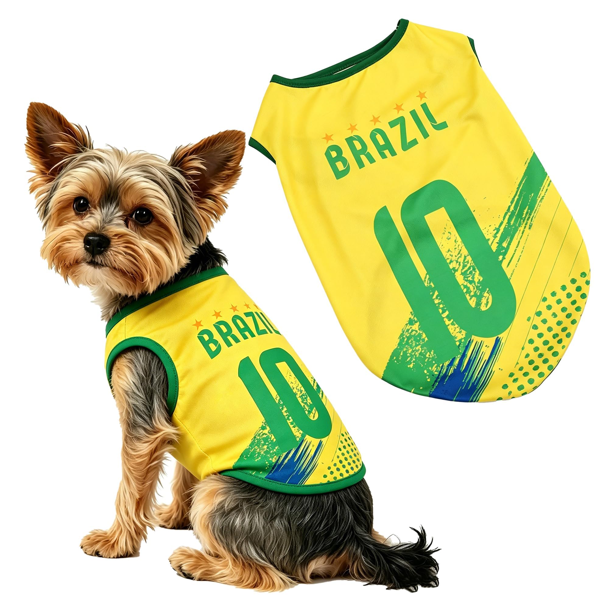 Pets Football Jersey Sports Soccer National Team Vest Cat Summer Cool Clothes Apparel Breathable Sports Costume for Dogs Dog Jersey (BZ, M) — image 1