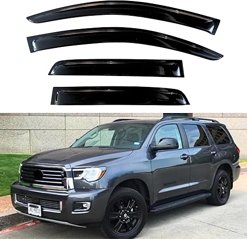 Miniatura 42 de KPY Moldura deflectora de viento con protección contra la lluvia compatible con Mazda 6 Sedan 2004-2013, 4 unidades, para ventana lateral