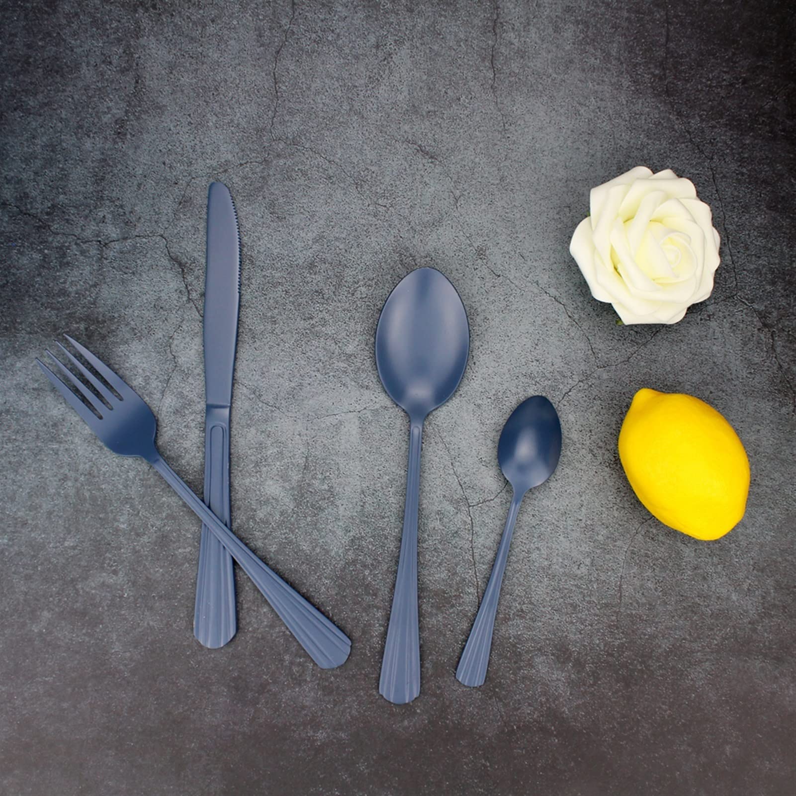 Besteckset, 16-teiliges traditionelles Besteckset aus Edelstahl | Buntes, hochglanzpoliertes Besteck for den Restaurant- und Heimgebrauch