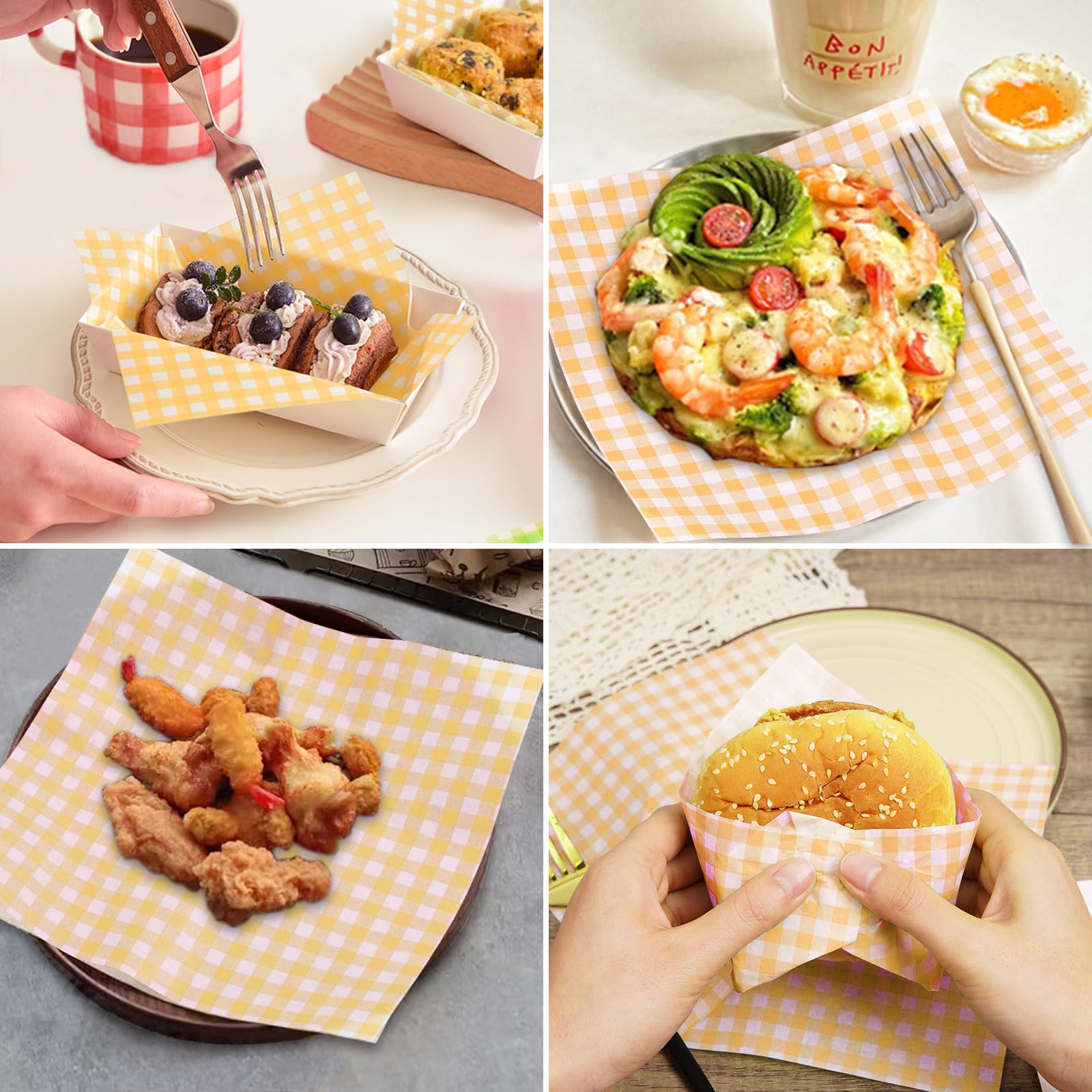 Papier Cuisson 100 Feuilles De Papier Pour Hamburger Sac U00e0 Snacks Sac U00e0 Frites Sac U00e0 Sachet Croque Monsieur