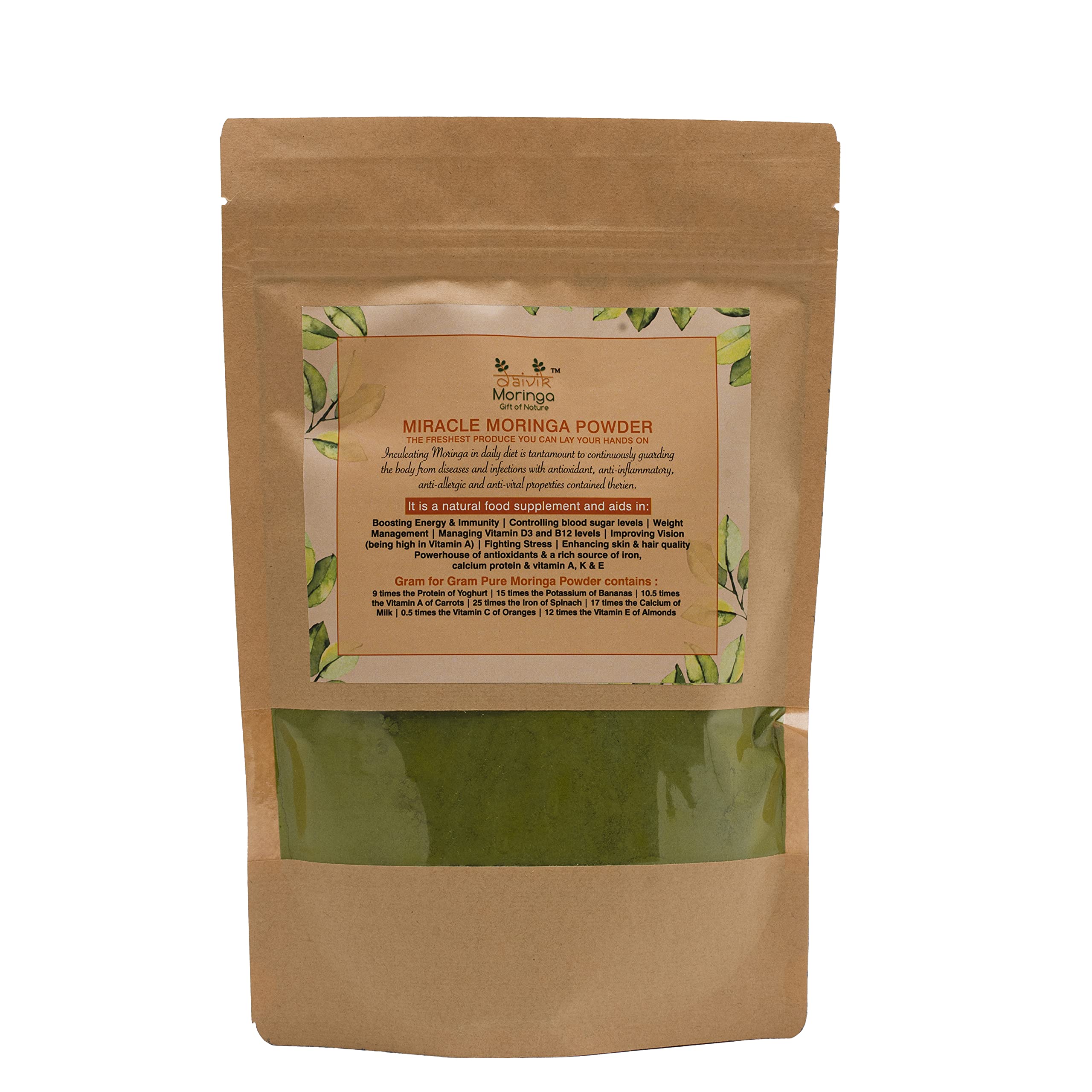 Daivik Moringa Miracle Moringa Powder, Plant Based, Rich in Antioxidants, Superfood (500 grams) (B08VRYP3G2) Amazon Price History, Amazon Price Tracker