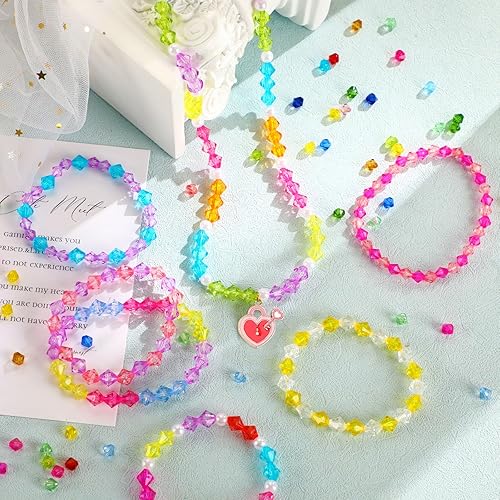 Miniatura 4 de UPINS 1200 cuentas de cristal facetadas de 28 colores de 0.236 pulgadas de acrílico para pulseras, collares, aretes, joyería, accesorios de