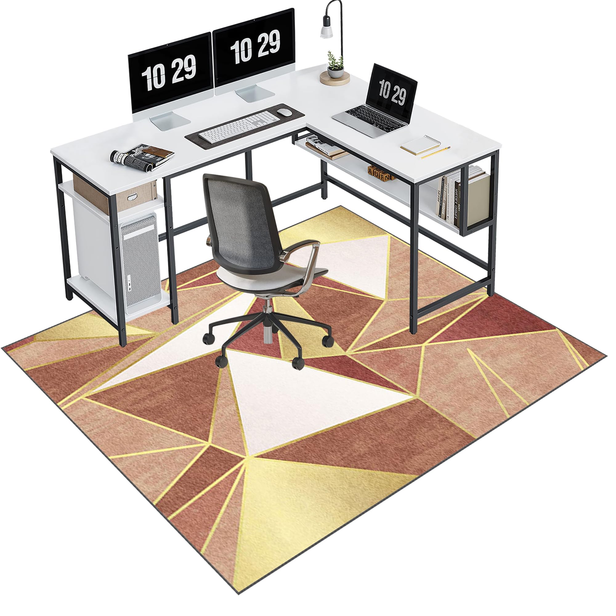 EYKWKB 140 x 160 cm Office Chair Mat for Carpeted and Hard Floor Gaming Chair Mat Multi-Purpose Carpet Protector Chair Mats Anti-Slip Low Pile Carpet Mats for Home Office Floor Protectors for Chairs