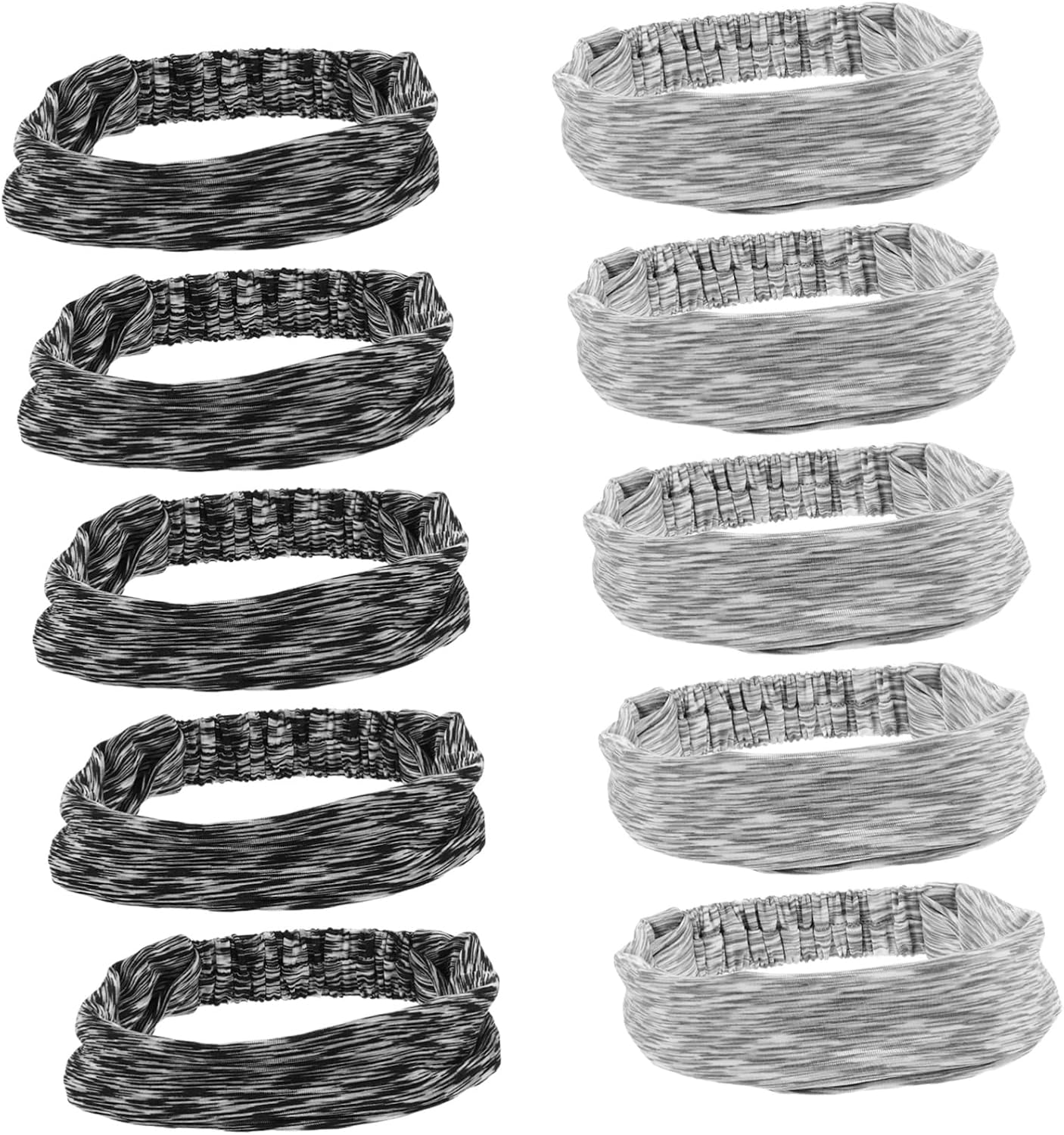 OUNONA 10pcs Soft Headbands for Men and Women Non-Slip Running Headbands Sweat Absorbing Yoga Wide Fitness Hair Bands for Cycling Gym Workouts