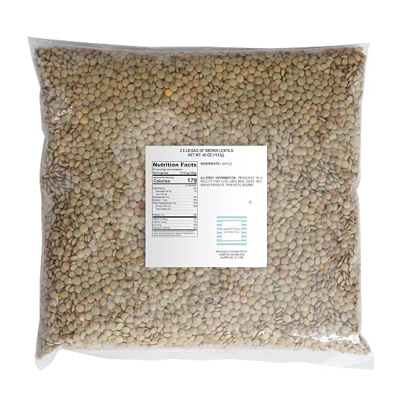 Brown Lentils, 2.5 Pound Bulk Bag