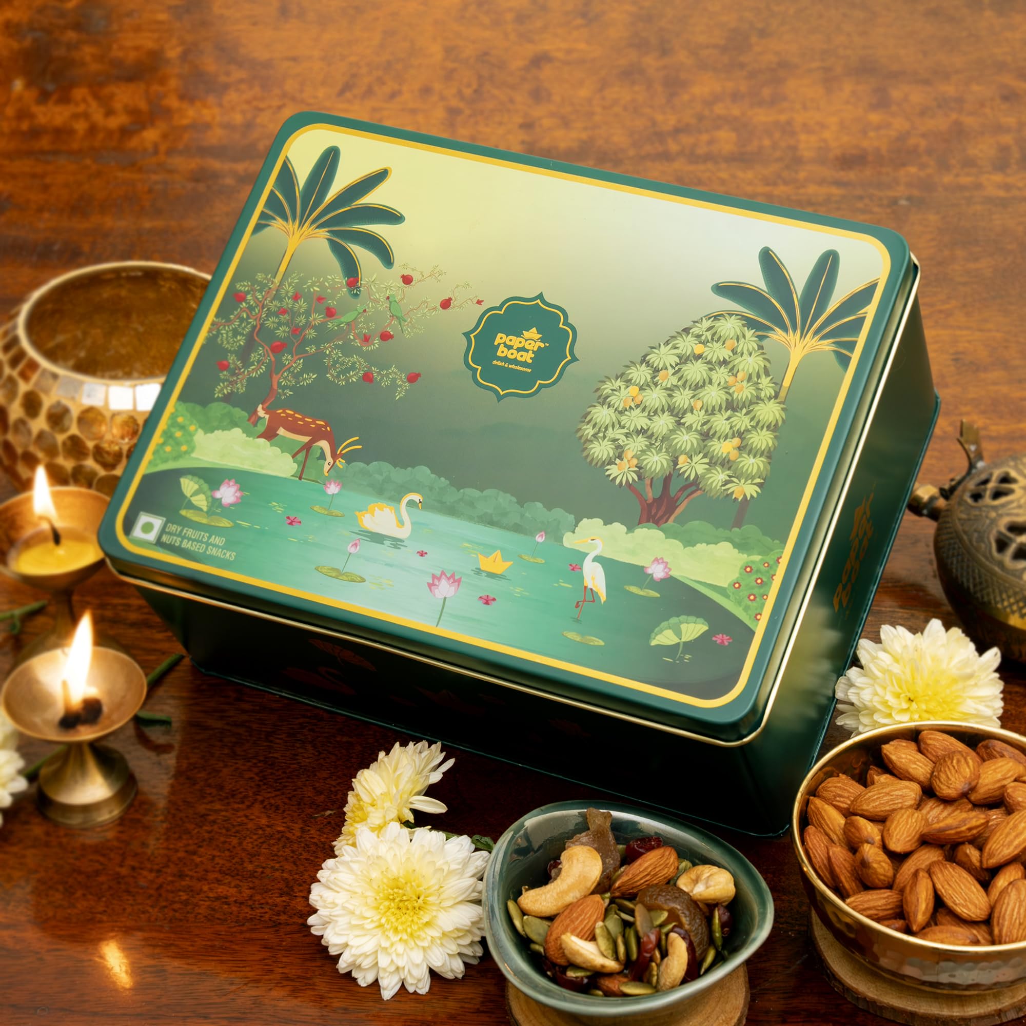 Paper Boat Diwali Dry Fruits Gift Box, 200g - Diwali Gift Hamper | Festive Dry Fruit Gift | Assorted Mixed Nuts, Dry Fruits & Trail Mix | Cashew, Almonds, Berries and Mixed Nuts