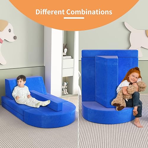 Miniatura 2 de linor Sofá infantil para niños pequeños se puede utilizar en el dormitorio, sala de juegos, jardín de infantes, sofá de juego de 5 piezas para niños