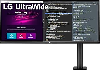 LG 34WN780-B UltraWide Monitor 34" 21:9 QHD (3440 x 1440) IPS Display, HDR10, AMD FreeSync, 3-Side Virtually Borderless Design, Ergo Stand - Black