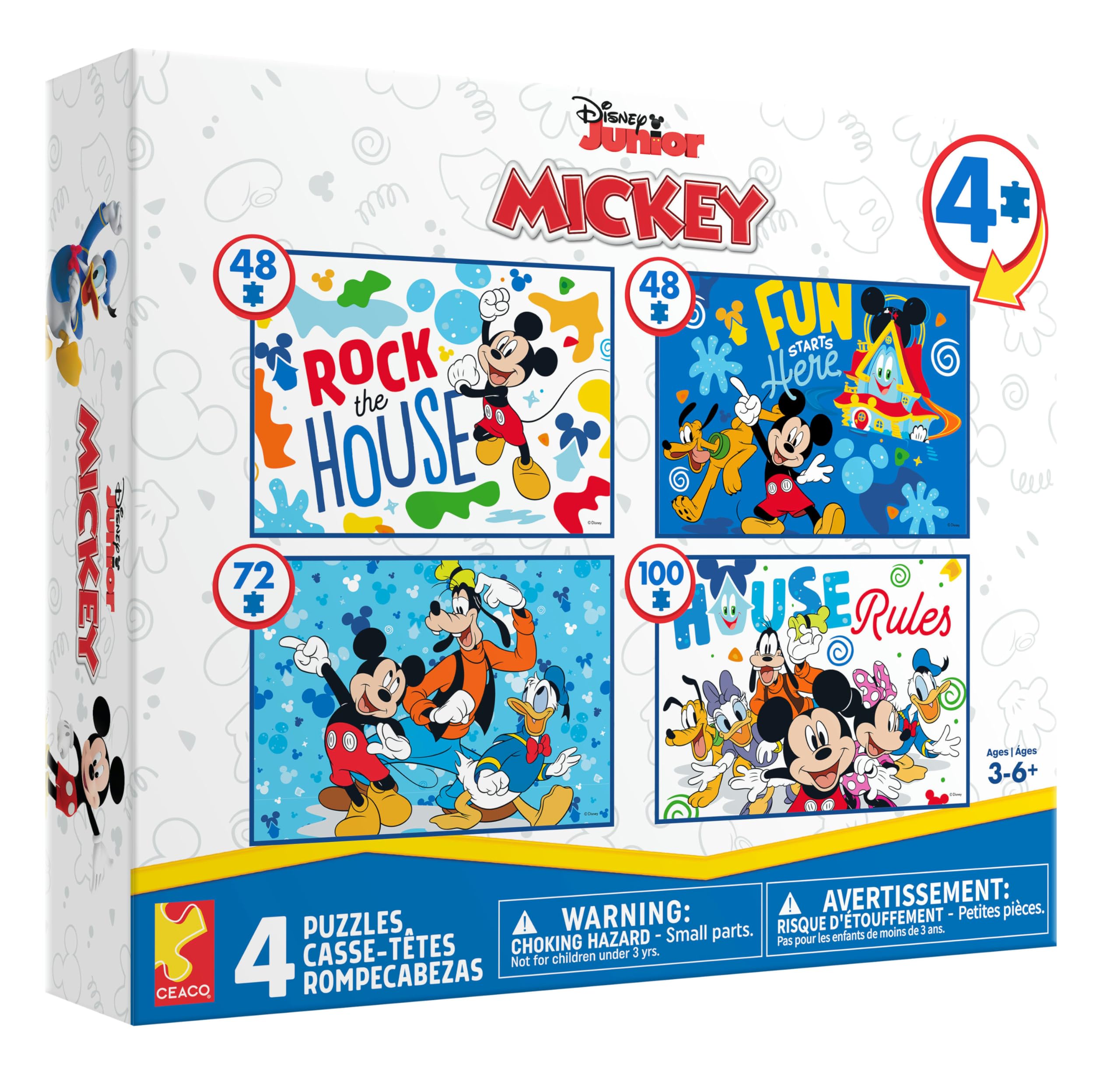 Buffalo Games Ceaco - Disney - Mickey's Clubhouse - 4 X 1 Kids Multipack - Engaging Puzzle Perfect for Game Nights - Finished Size Varies