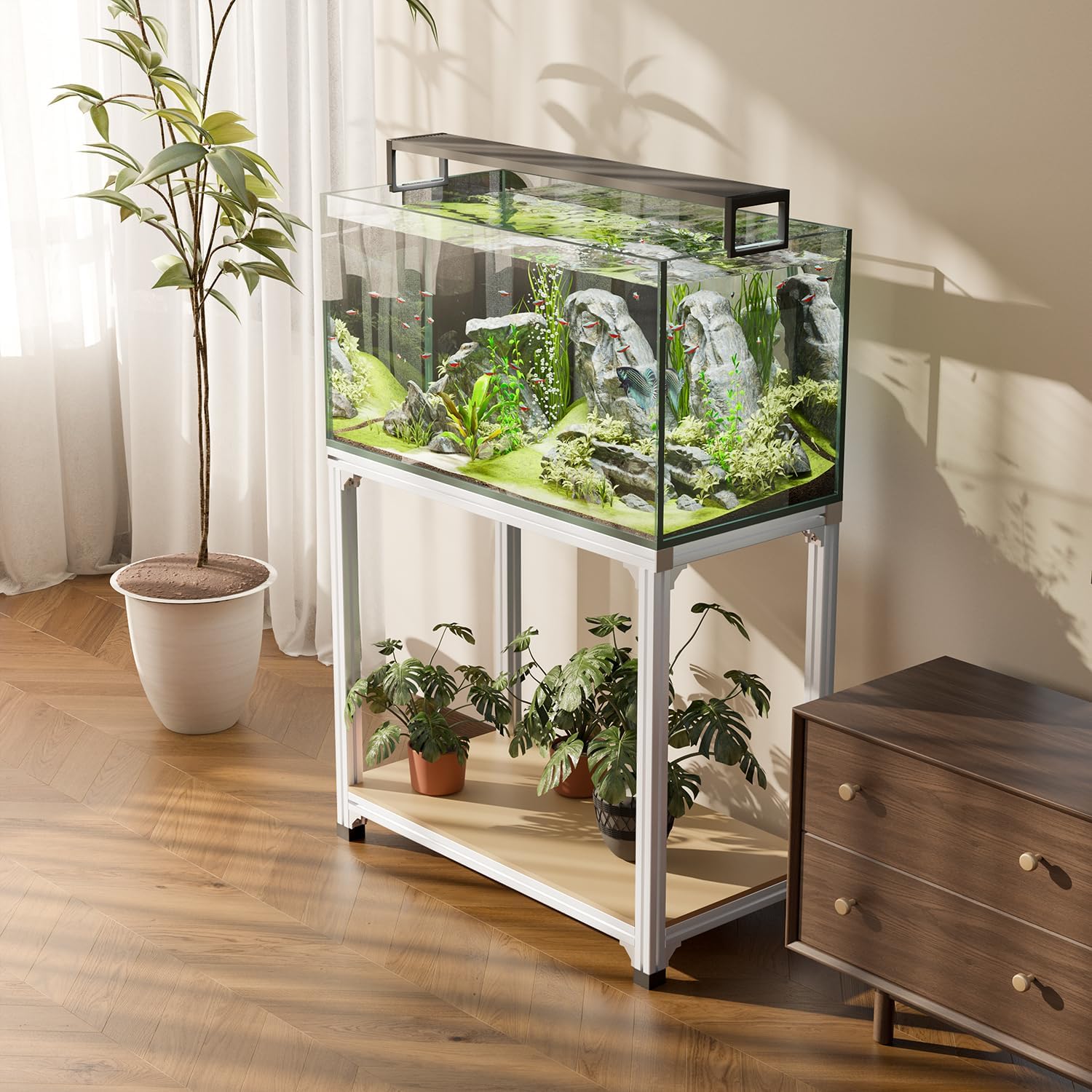 Fish Tank Stand t-slotted aluminum extrusion stands 40 Gallon Aquarium Turtle Tank 36.5" x 18.5" x 33"