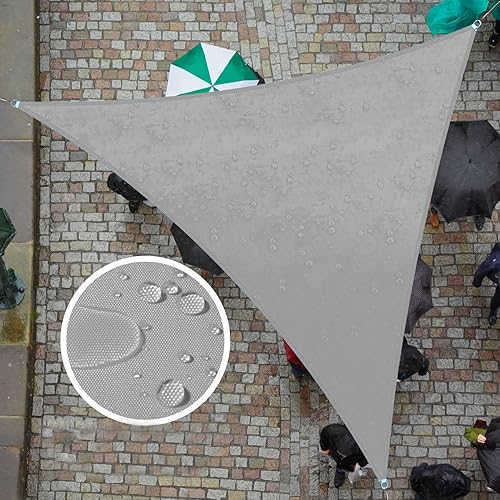 ColourTree Toldo tipo vela TADT12 de tamaño personalizado de 16 x 23 x 28 pies, impermeable, triangular, 95% de bloqueo UV, resistente al agua,