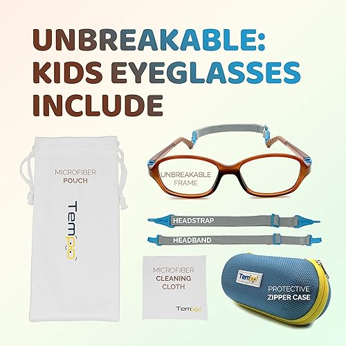 Vista 6 de Tempo Gafas irrompibles para niños - Gafas de moda flexibles para niños - 3006