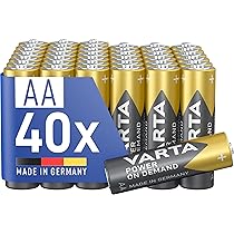 VARTA Pile AA, confezione da 40, Power on Demand, Alcaline, 1,5V, confezione in imballaggio ecologico, per accessori computer, dispositivi Smart Home, Made in Germany (Esclusivo su Amazon)