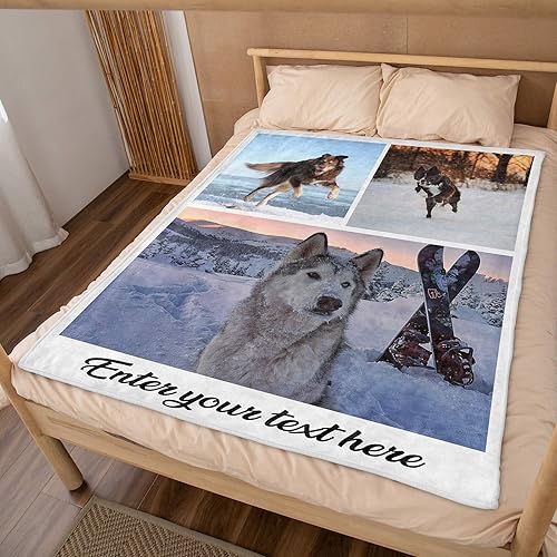 Miniatura 25 de Manta de fotos personalizada para hija, hijo, manta de cama de franela suave, regalo de cumpleaños o boda (9 fotos, 60 x 50 pulgadas) 9 fotos,1