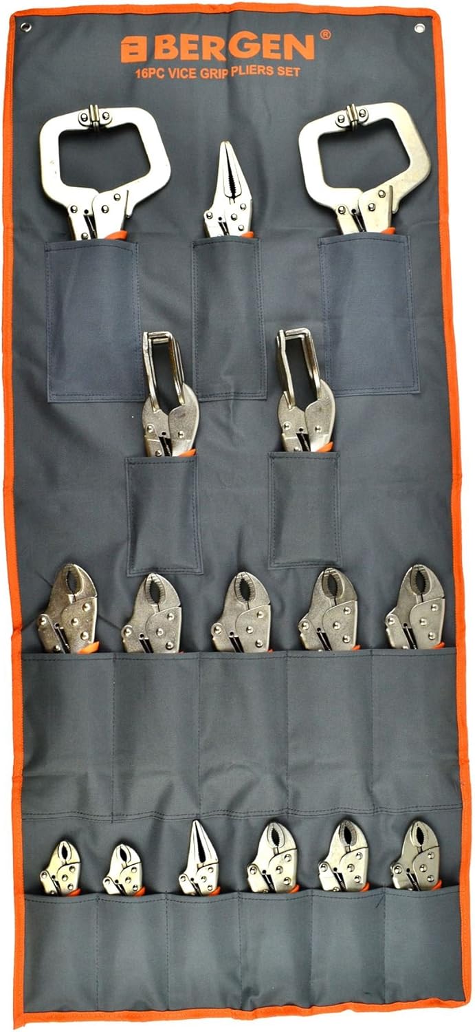 16pc Vice Grip Locking Wrench Plier Mole Grip Round Nose Welding Clamp