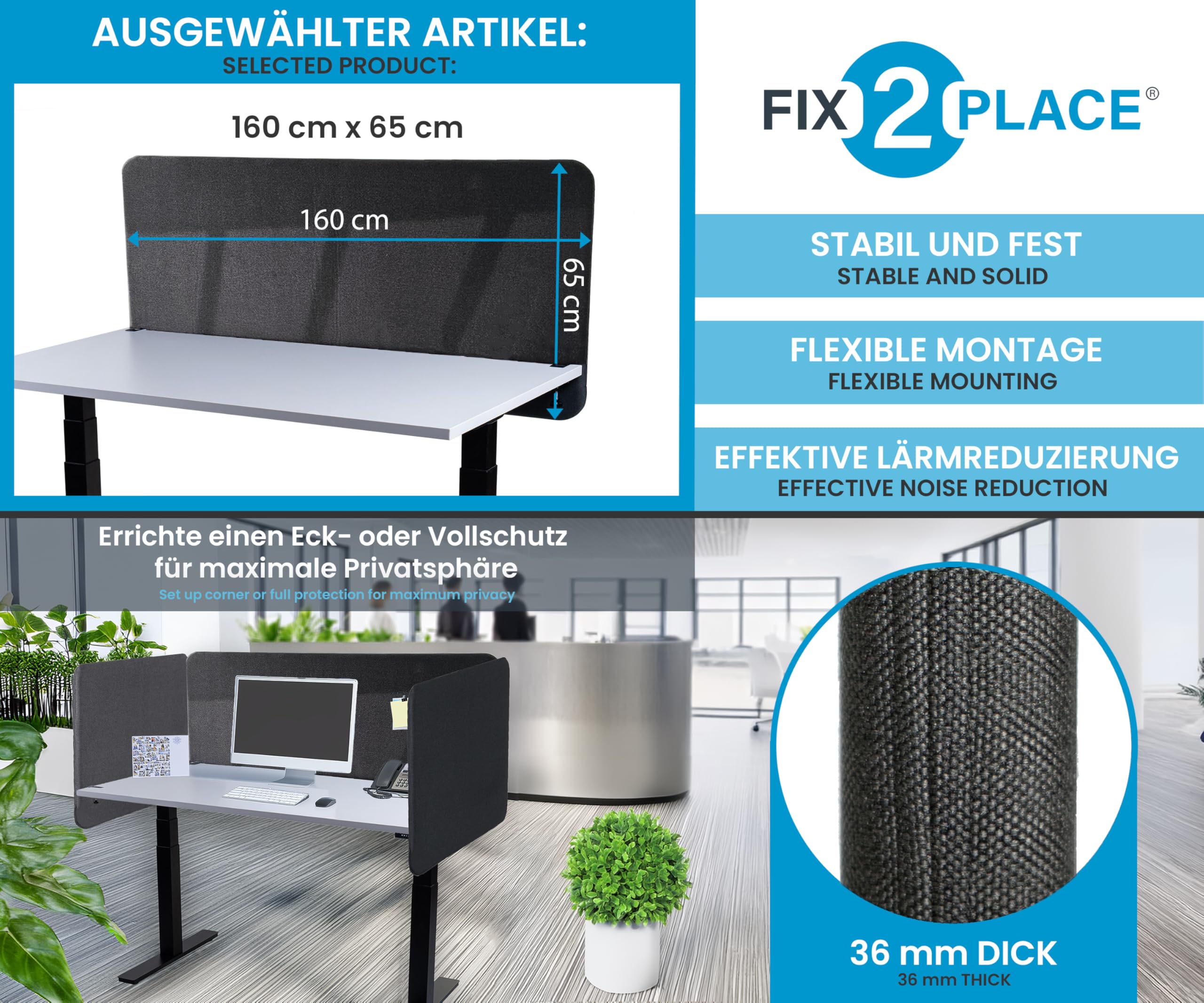 DOITOOL Panneau De Séparation Acoustique En Feutre Pour Bureau D'étudiant, Séparation Facile à Installer Pour Bureau, Salle De Classe