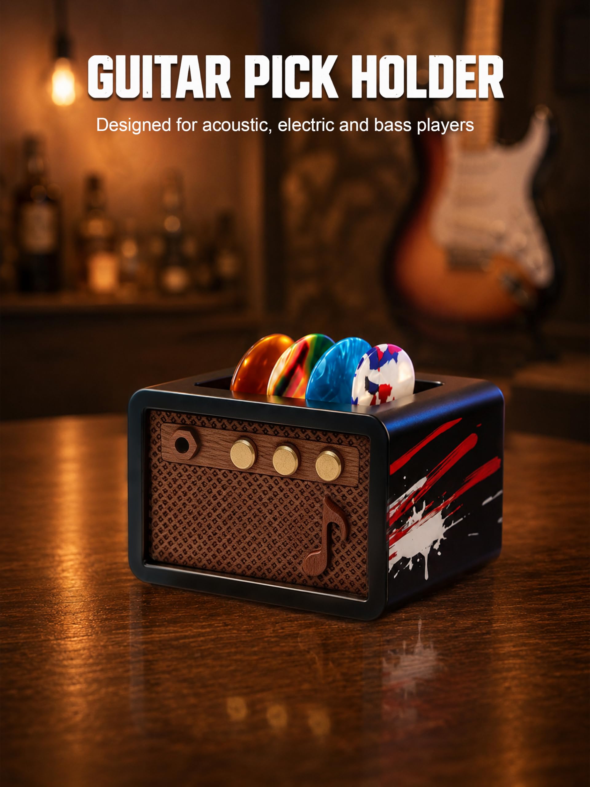 CoolGift Mart Soporte para púas de guitarra de graffiti, regalos de