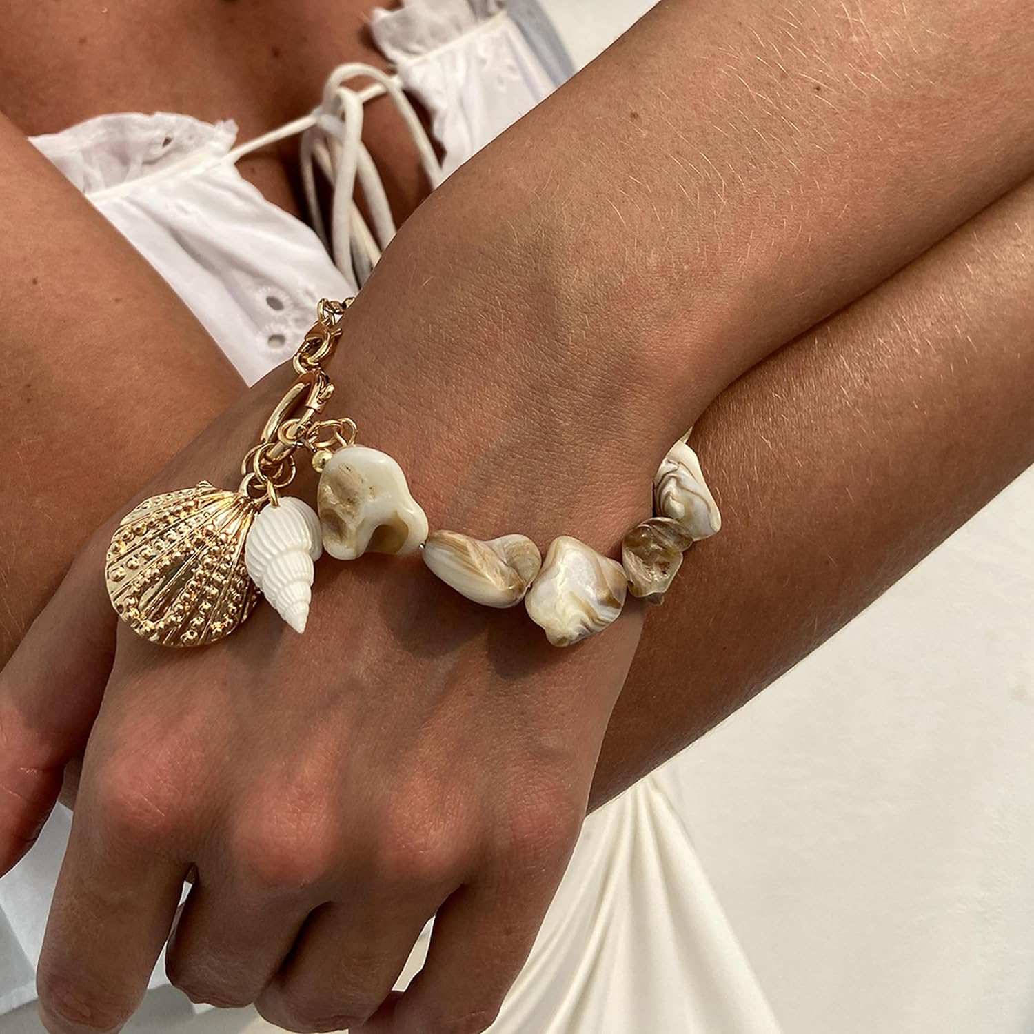 Starfish Bracelet Sea Shell Charms Bracelet Summer Beach Bracelets for Women Beach Vacation Outfits for Women Trendy 2025 - Image 3