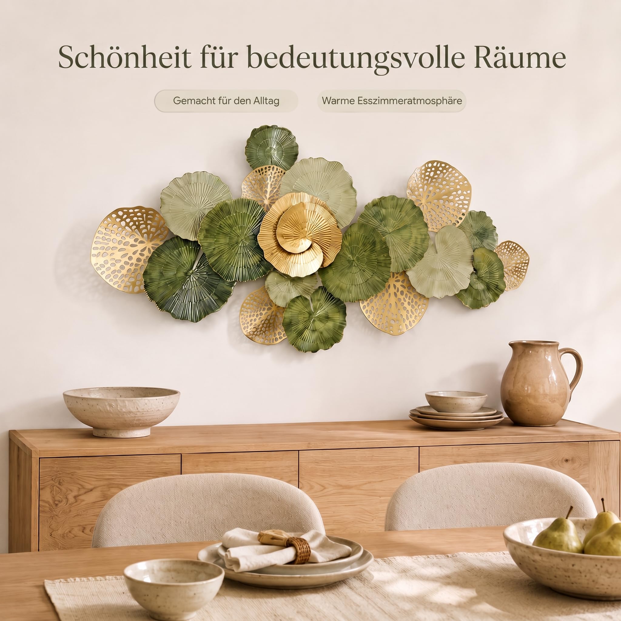 Wanddeko Metall,Große Wohnzimmer Wanddeko im 3D Design
