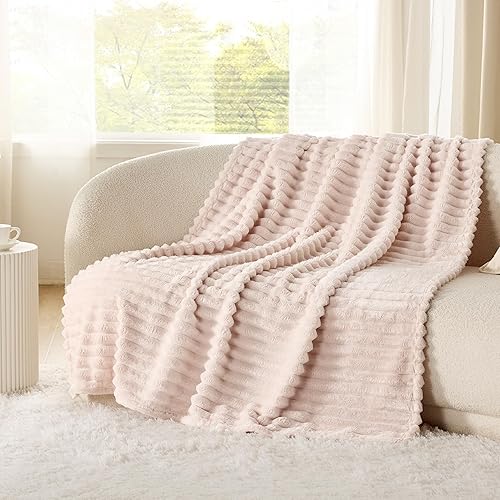 Miniatura 337 de Bedsure GentleSoft Twin Blanket for Couch - Cozy Soft Blankets for Women, Cute Small Fleece Throws for Girls, Light Grey, 60x80 Inches