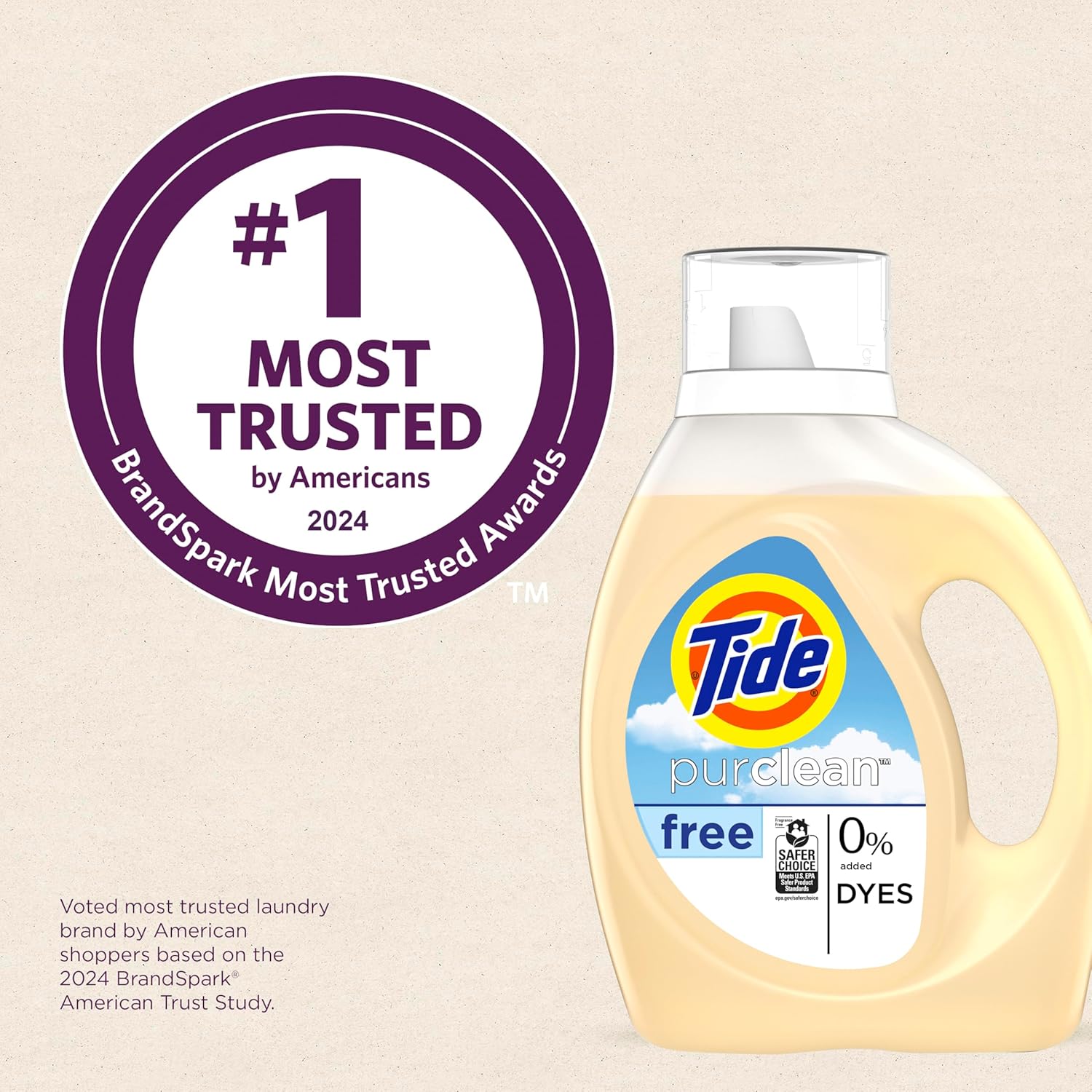 Tide Purclean Liquid Laundry Detergent, 63 fl oz, 48 Loads