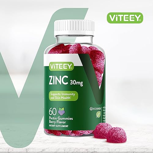 Miniatura 2 de Gomitas de zinc de 30 mg para apoyo a la salud inmunológica y apoyo antioxidante, suplemento dietético de zinc, vegano, sin gelatina, sin gluten,