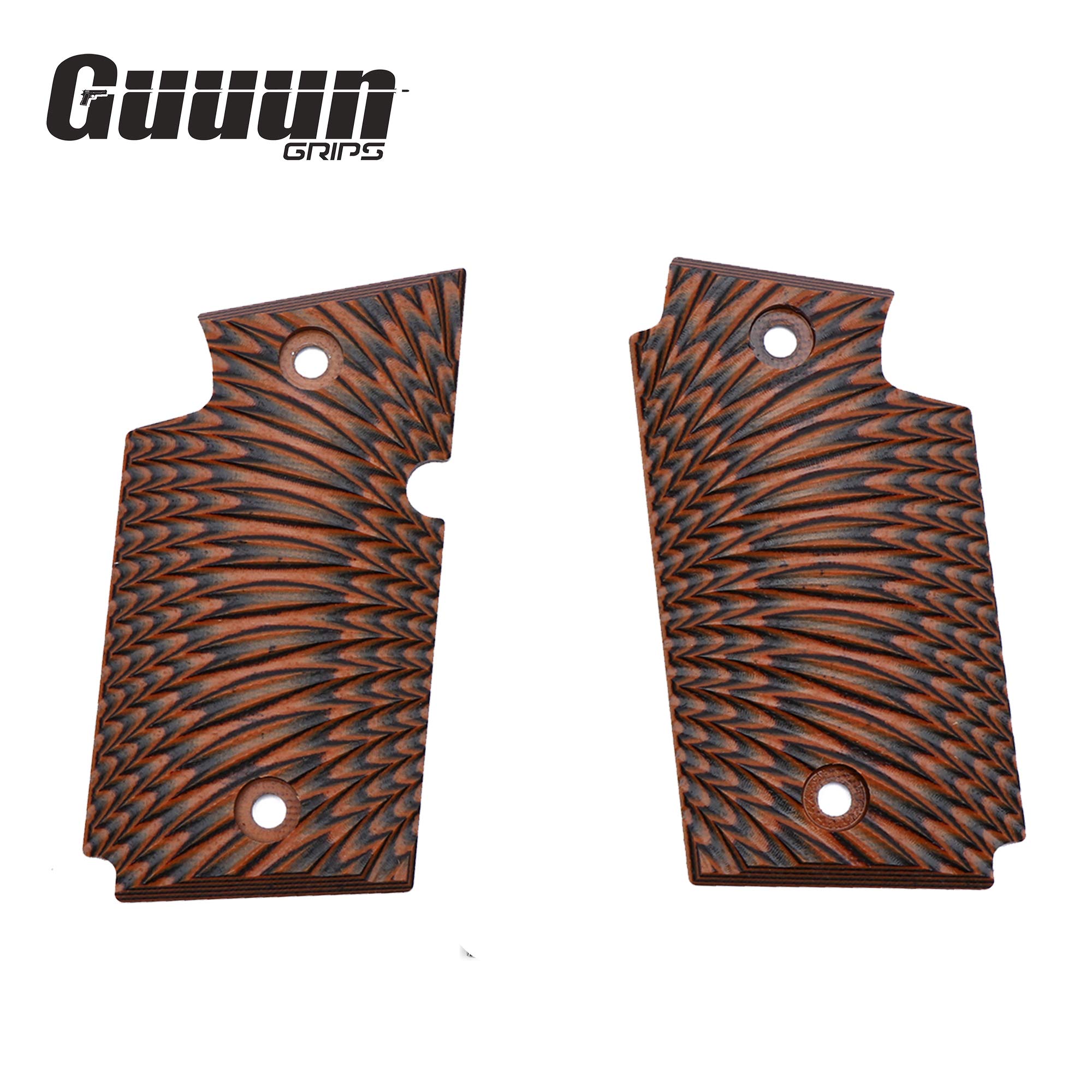 Guuun G10 Grips for Sig P938 Sunburst Texture - Orange/Black